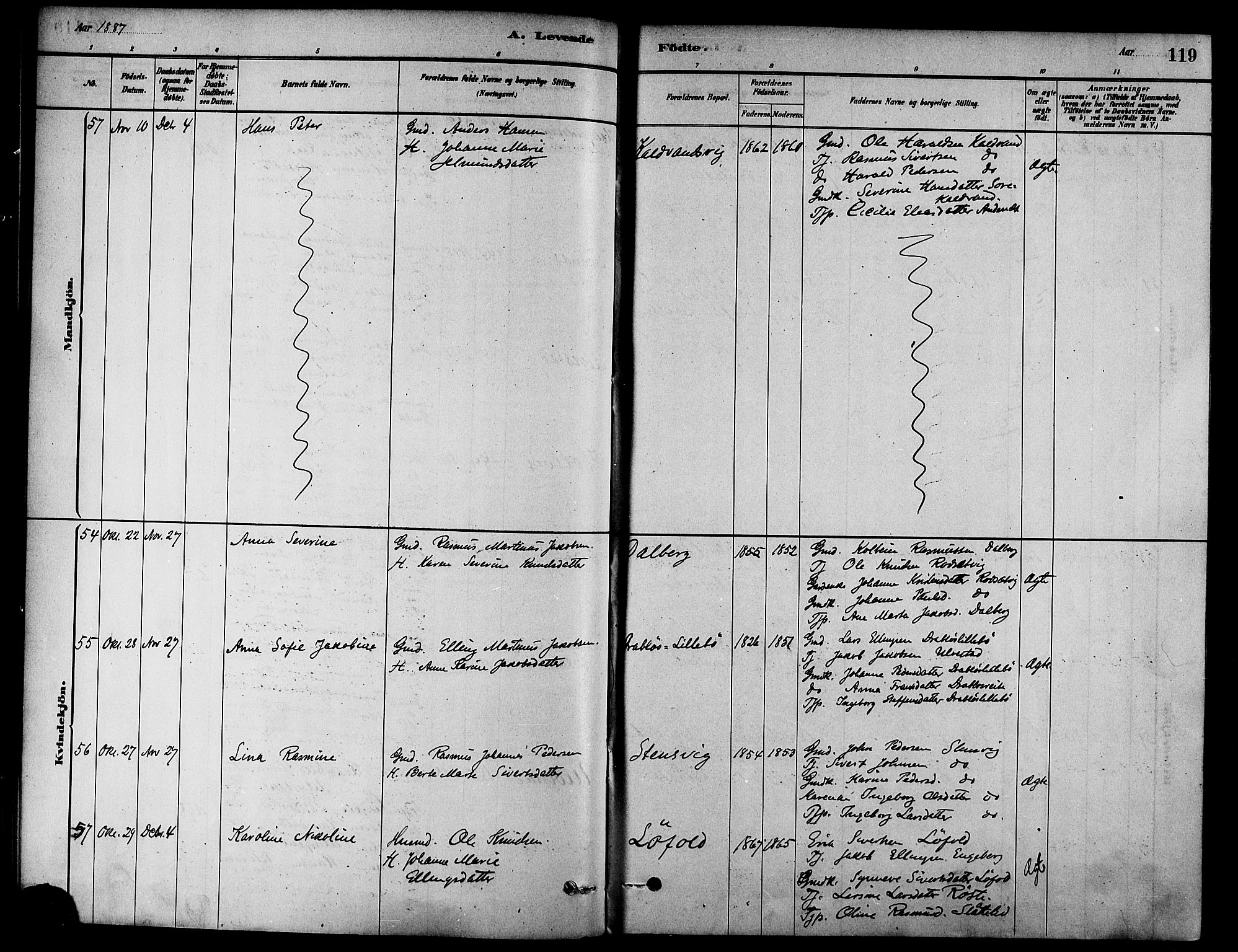 Ministerialprotokoller, klokkerbøker og fødselsregistre - Møre og Romsdal, AV/SAT-A-1454/511/L0141: Ministerialbok nr. 511A08, 1878-1890, s. 119