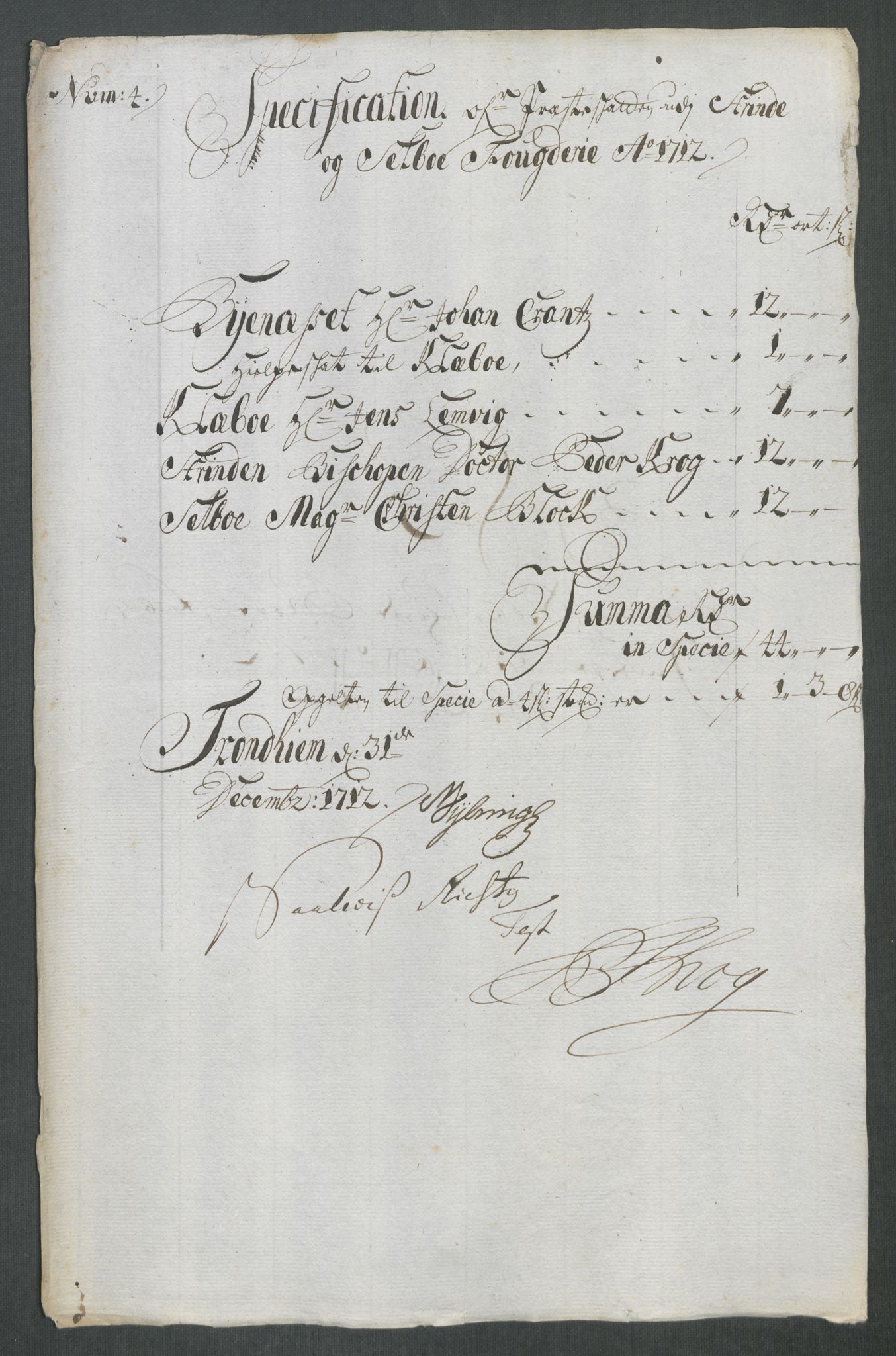 Rentekammeret inntil 1814, Reviderte regnskaper, Fogderegnskap, RA/EA-4092/R61/L4113: Fogderegnskap Strinda og Selbu, 1712-1713, s. 99