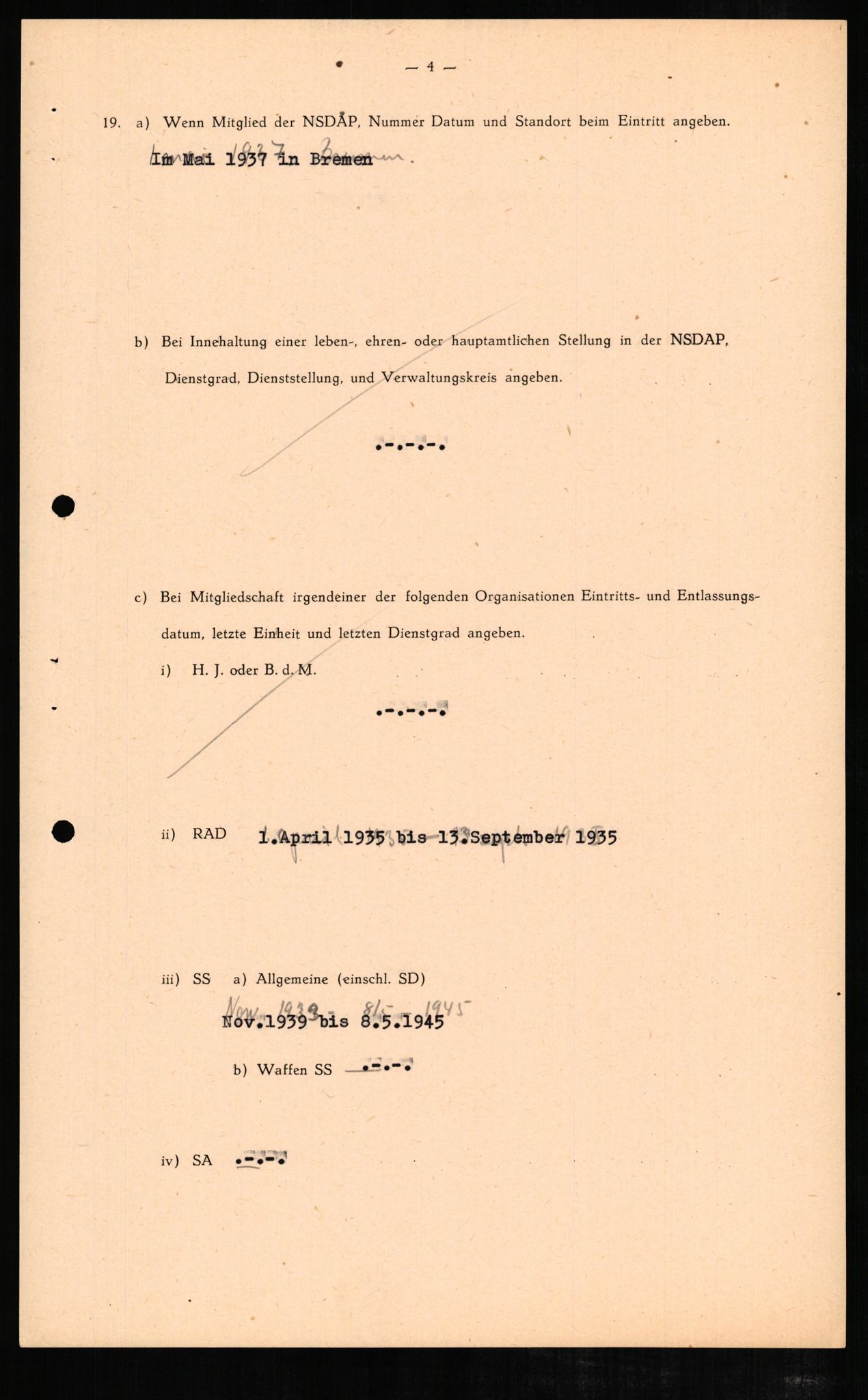 Forsvaret, Forsvarets overkommando II, AV/RA-RAFA-3915/D/Db/L0006: CI Questionaires. Tyske okkupasjonsstyrker i Norge. Tyskere., 1945-1946, s. 344