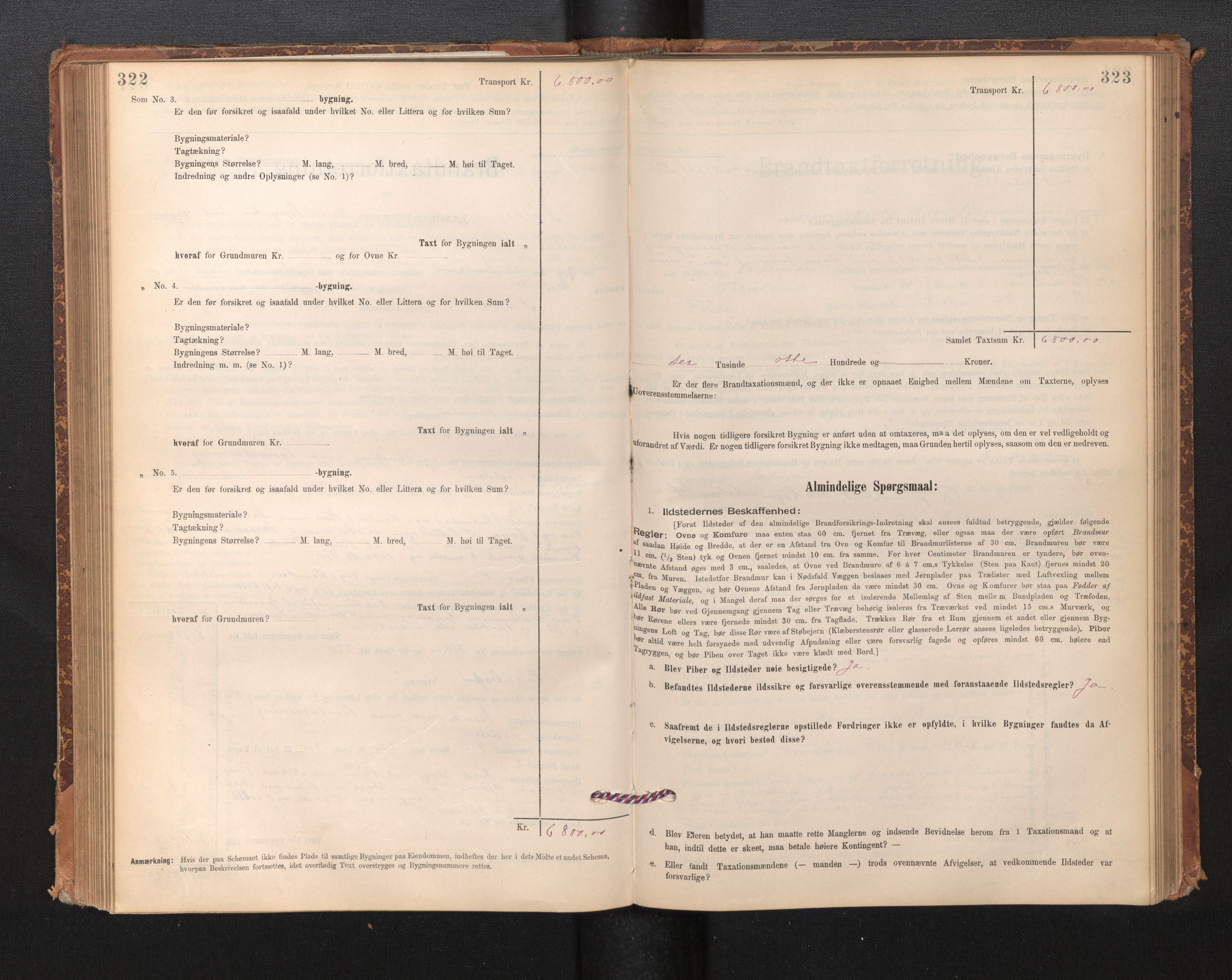 Lensmannen i Førde, AV/SAB-A-27401/0012/L0008: Branntakstprotokoll, skjematakst, 1895-1922, s. 322-323