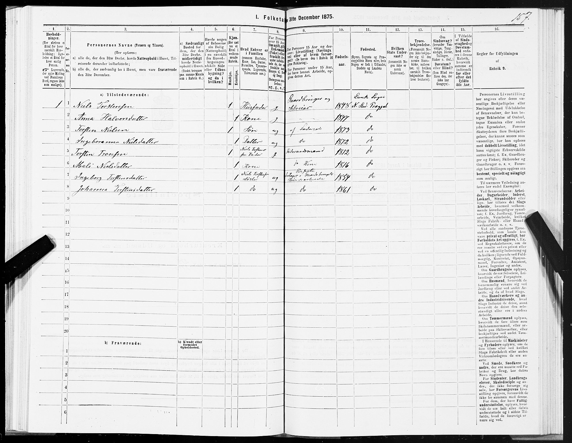 SAT, Folketelling 1875 for 1714P Nedre Stjørdal prestegjeld, 1875, s. 9157