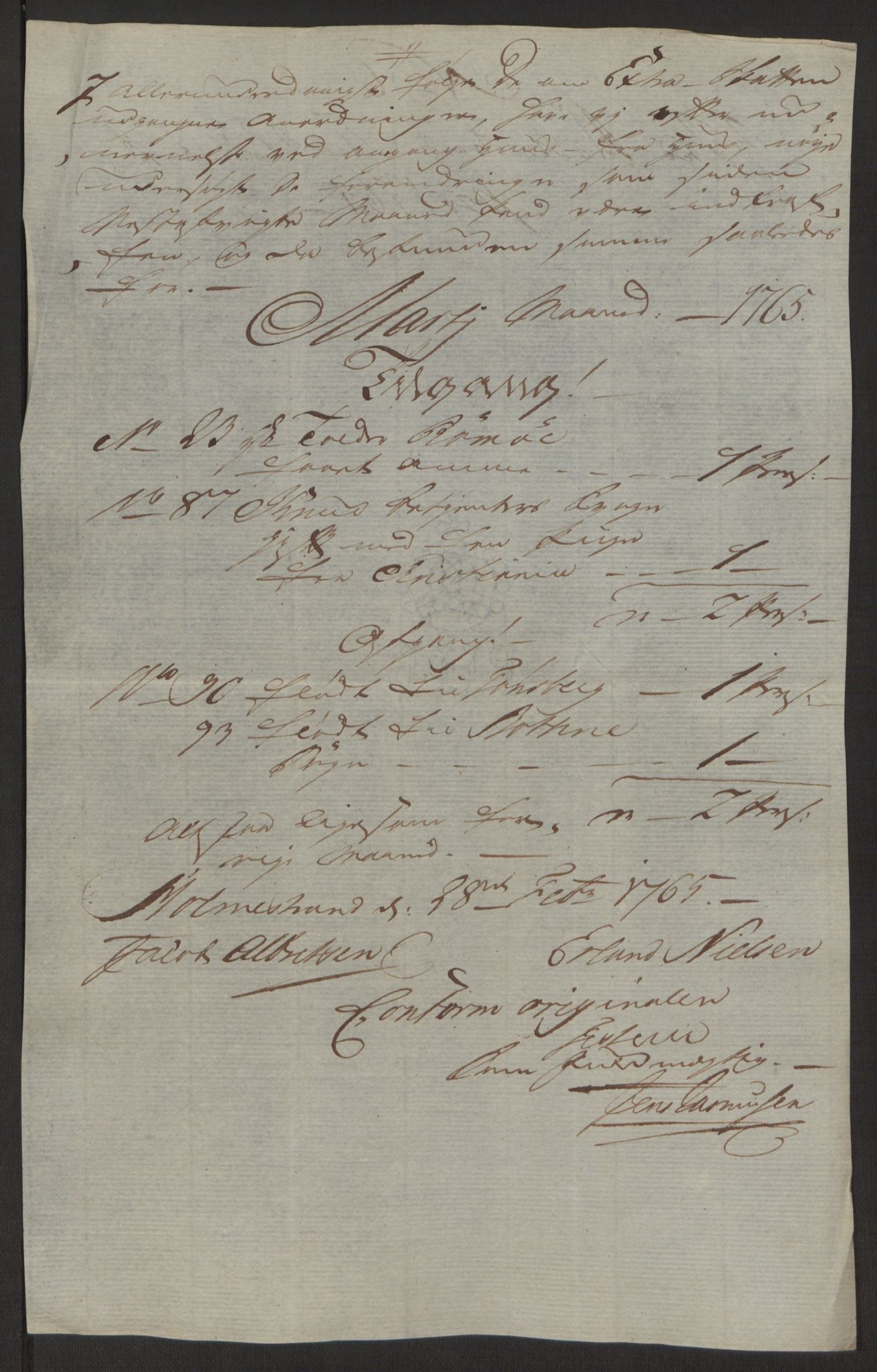 Rentekammeret inntil 1814, Reviderte regnskaper, Byregnskaper, AV/RA-EA-4066/R/Rh/L0163/0001: [H4] Kontribusjonsregnskap / Ekstraskatt, Holmestrand, 1762-1772, s. 208