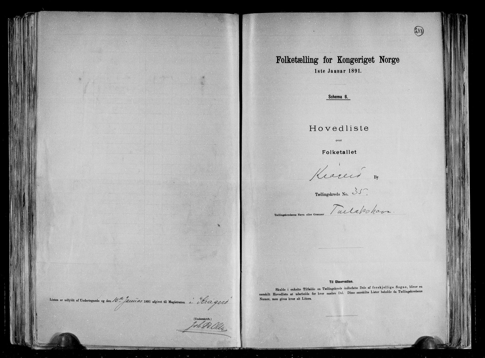 RA, Folketelling 1891 for 0801 Kragerø kjøpstad, 1891, s. 73