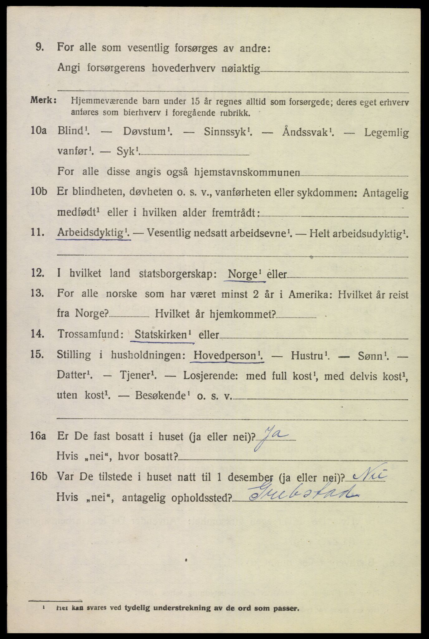 SAK, Folketelling 1920 for 1018 Søgne herred, 1920, s. 1514