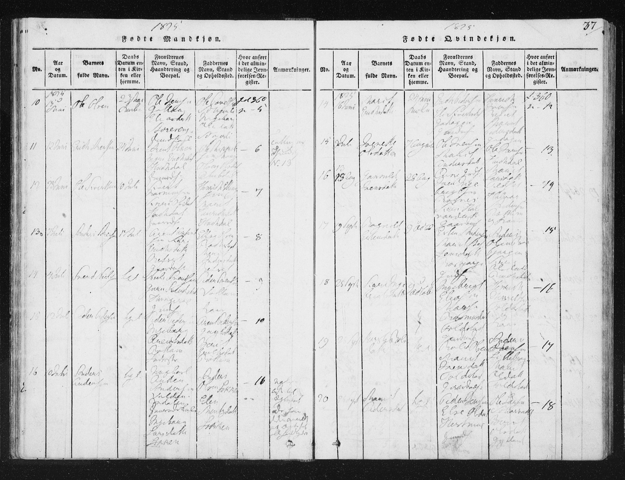 Ministerialprotokoller, klokkerbøker og fødselsregistre - Sør-Trøndelag, AV/SAT-A-1456/687/L0996: Ministerialbok nr. 687A04, 1816-1842, s. 37