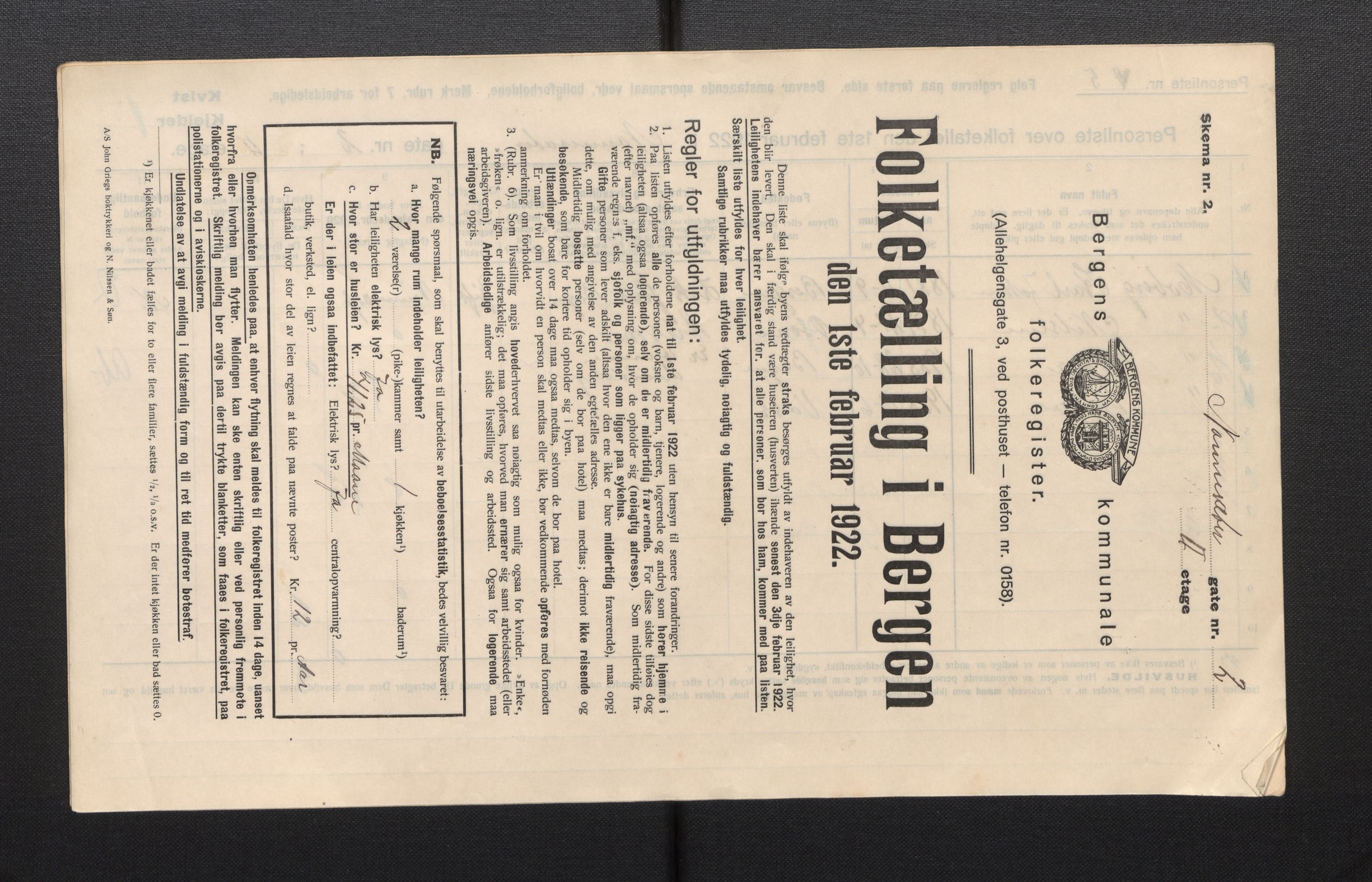 SAB, Kommunal folketelling 1922 for Bergen kjøpstad, 1922, s. 26840