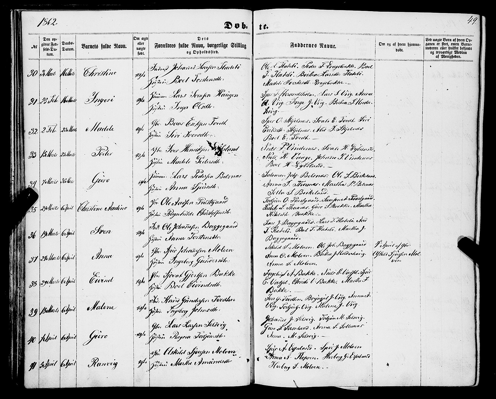 Strandebarm sokneprestembete, AV/SAB-A-78401/H/Haa: Ministerialbok nr. A 8, 1858-1872, s. 49