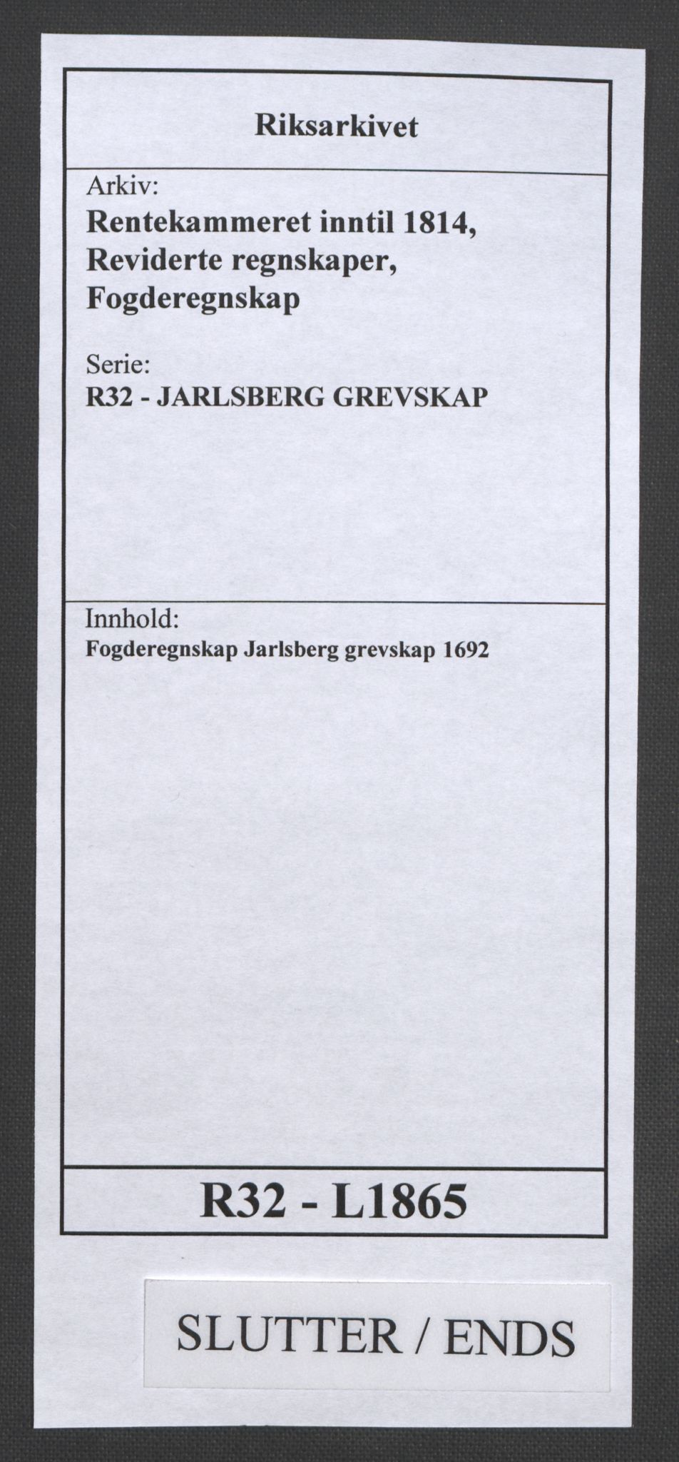 Rentekammeret inntil 1814, Reviderte regnskaper, Fogderegnskap, RA/EA-4092/R32/L1865: Fogderegnskap Jarlsberg grevskap, 1692, s. 419