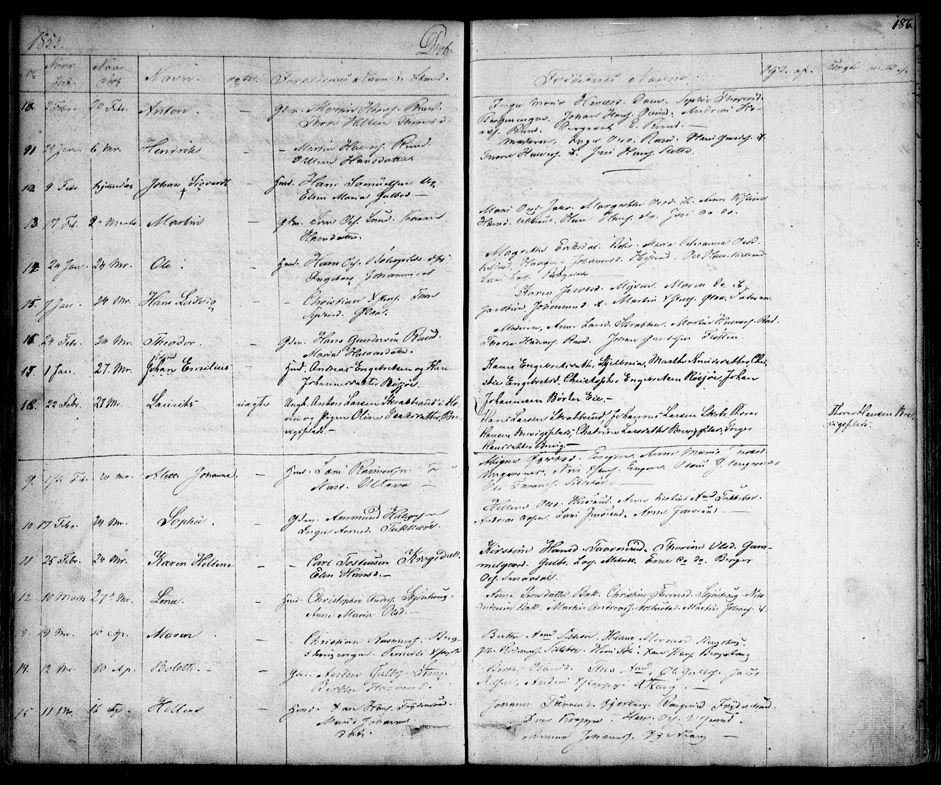 Enebakk prestekontor Kirkebøker, SAO/A-10171c/F/Fa/L0009: Ministerialbok nr. I 9, 1832-1861, s. 186