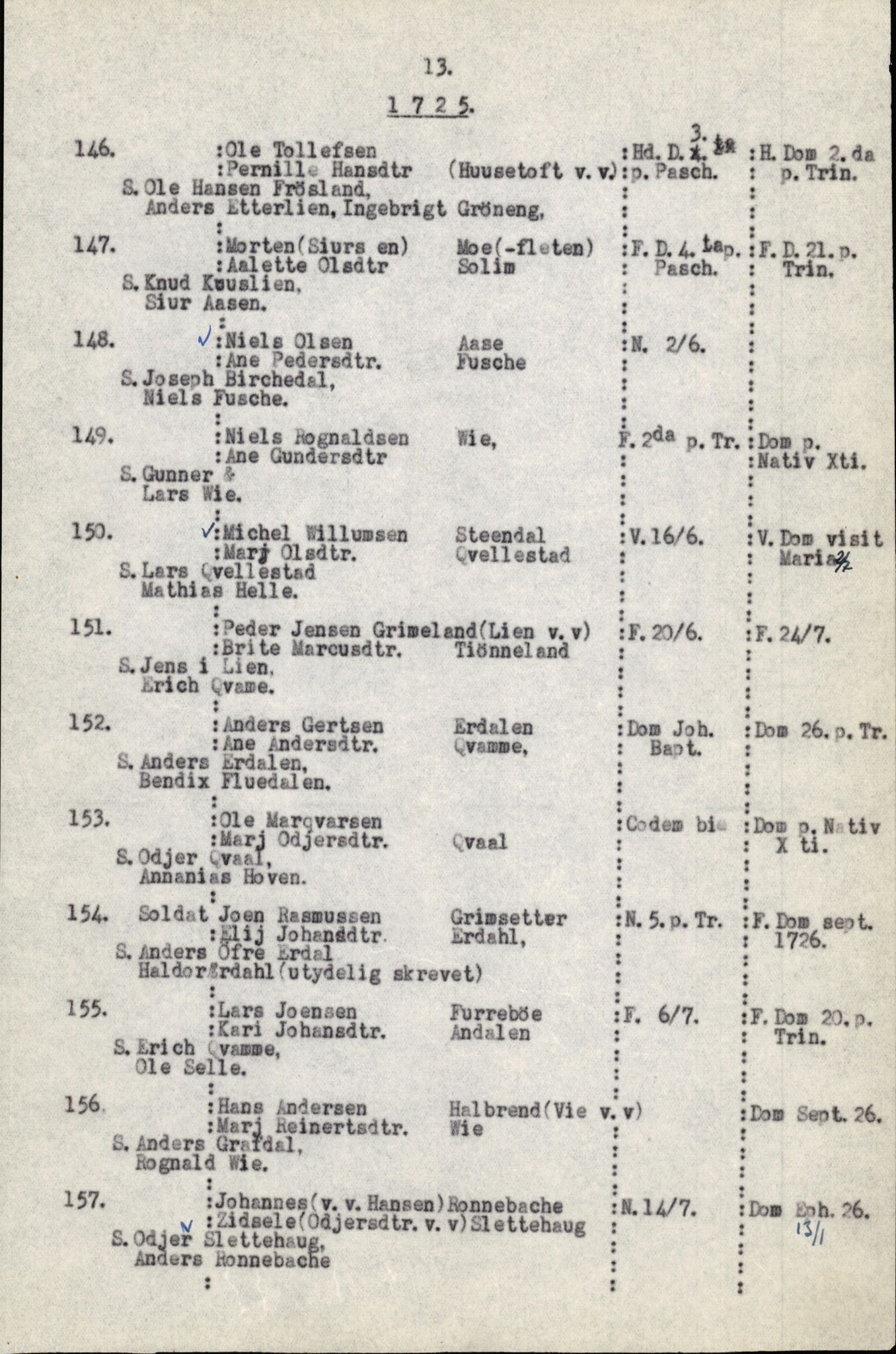 Samling av fulltekstavskrifter, SAB/FULLTEKST/B/14/0006: Førde sokneprestembete, ministerialbok nr. A 1, 1720-1727, s. 14