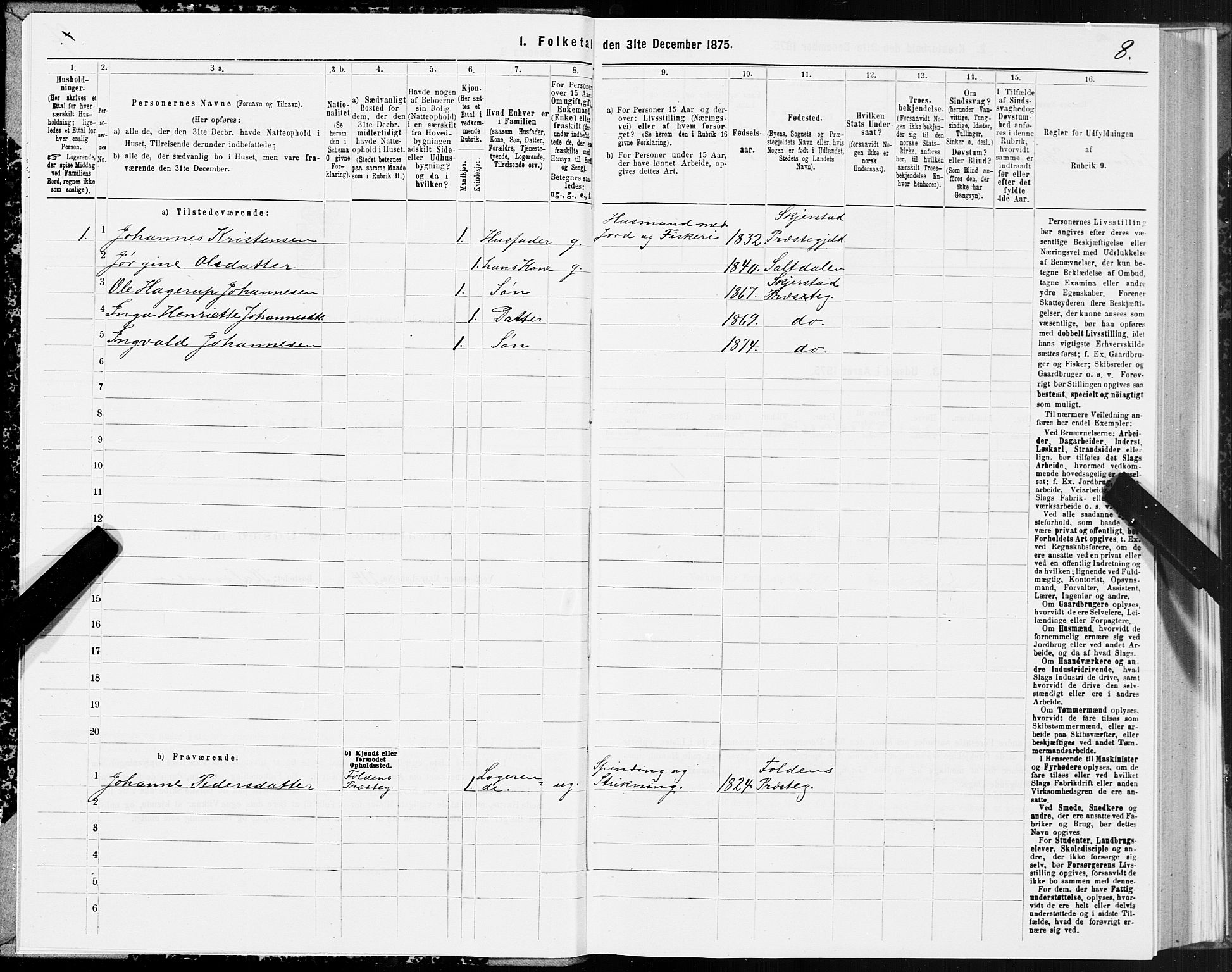 SAT, Folketelling 1875 for 1842P Skjerstad prestegjeld, 1875, s. 4008