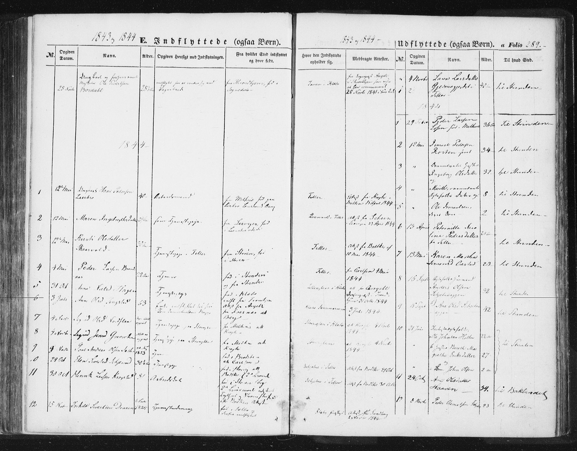 Ministerialprotokoller, klokkerbøker og fødselsregistre - Sør-Trøndelag, AV/SAT-A-1456/618/L0441: Ministerialbok nr. 618A05, 1843-1862, s. 289