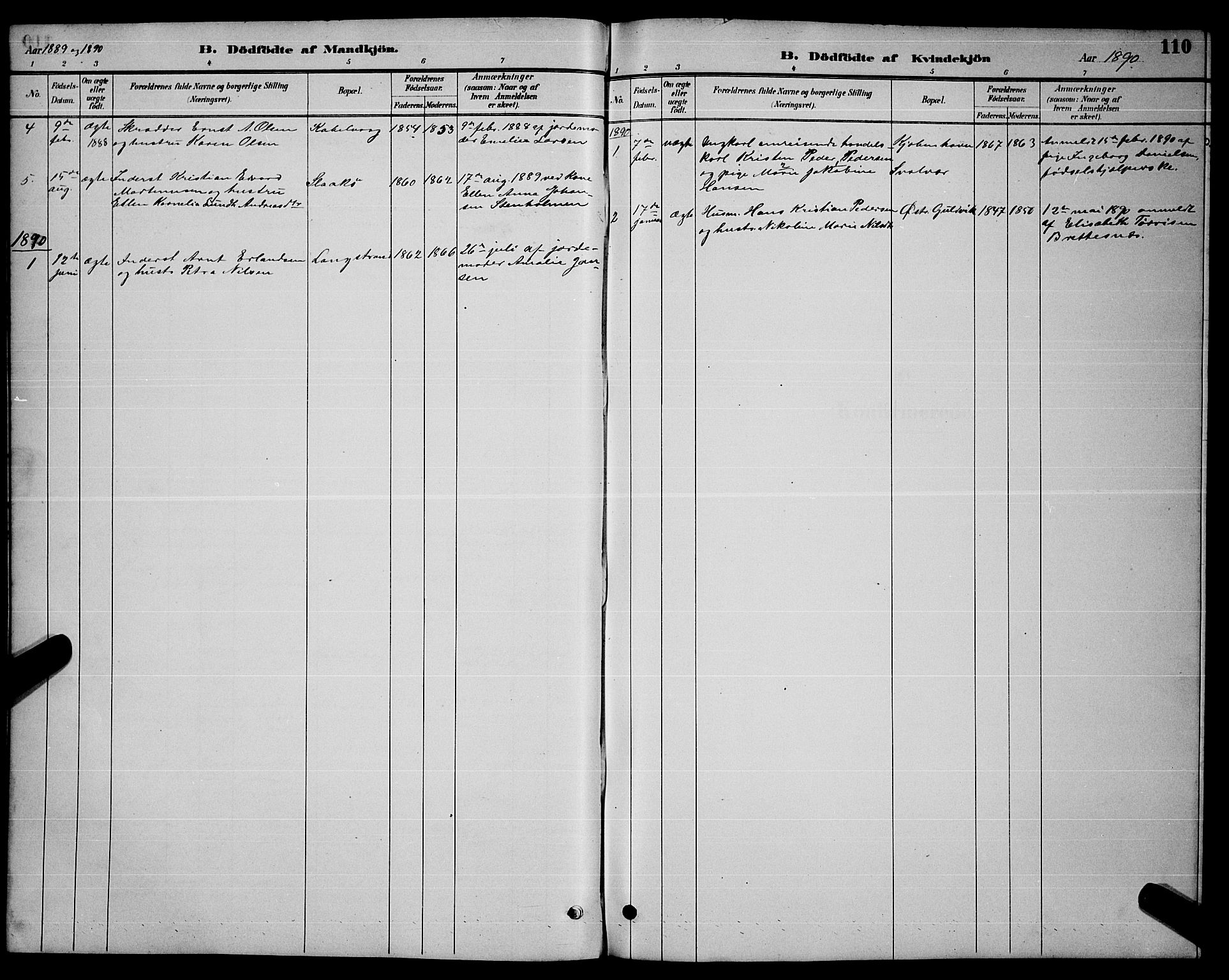 Ministerialprotokoller, klokkerbøker og fødselsregistre - Nordland, SAT/A-1459/874/L1076: Klokkerbok nr. 874C05, 1884-1890, s. 110