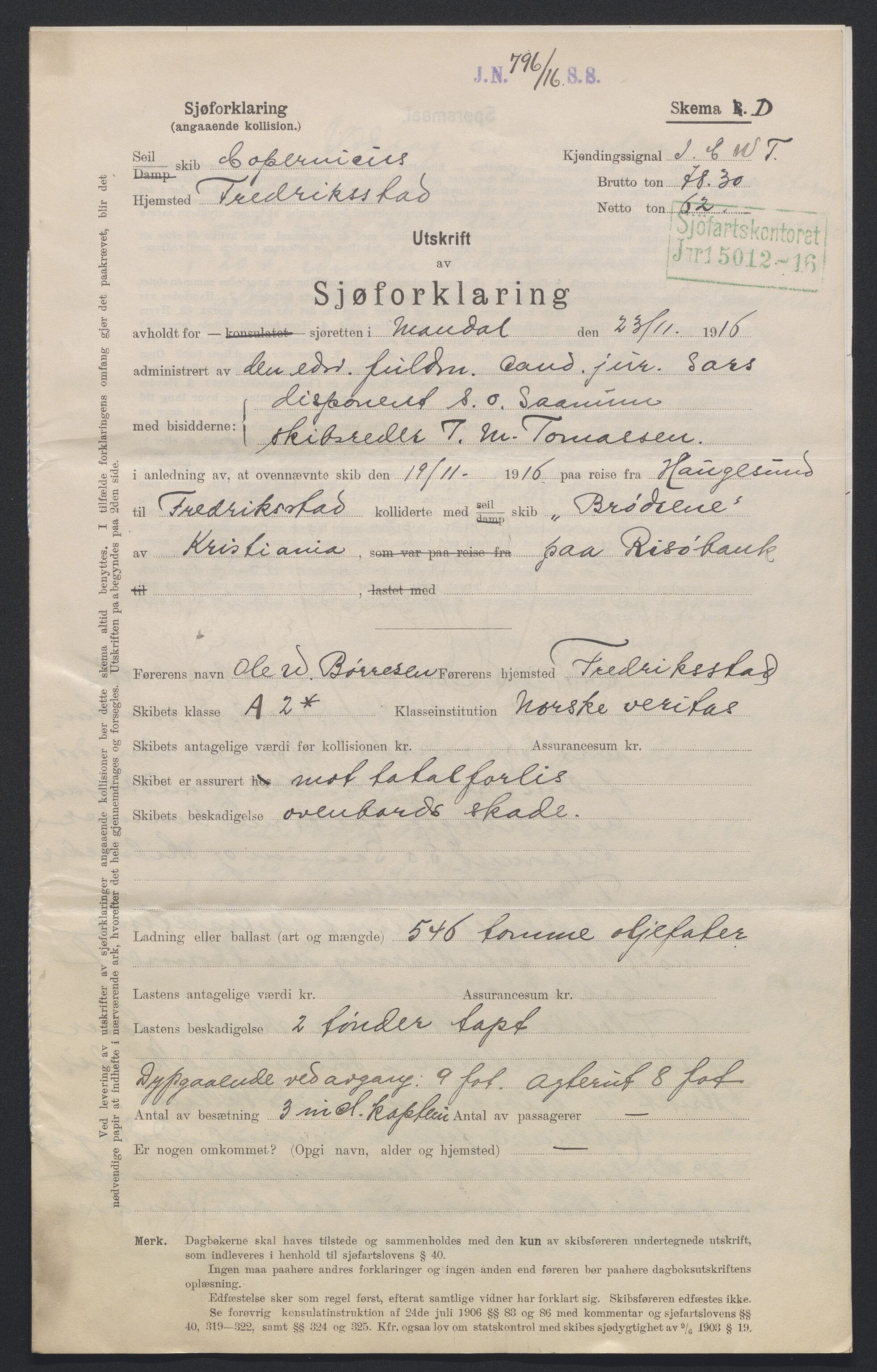 Sjøfartsdirektoratet med forløpere, skipsmapper slettede skip, AV/RA-S-4998/F/Fa/L0215: --, 1856-1924, s. 507