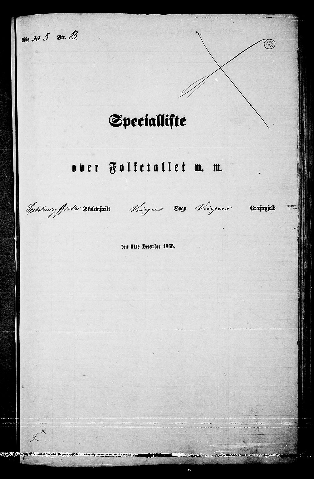 RA, Folketelling 1865 for 0421L Vinger prestegjeld, Vinger sokn og Austmarka sokn, 1865, s. 167
