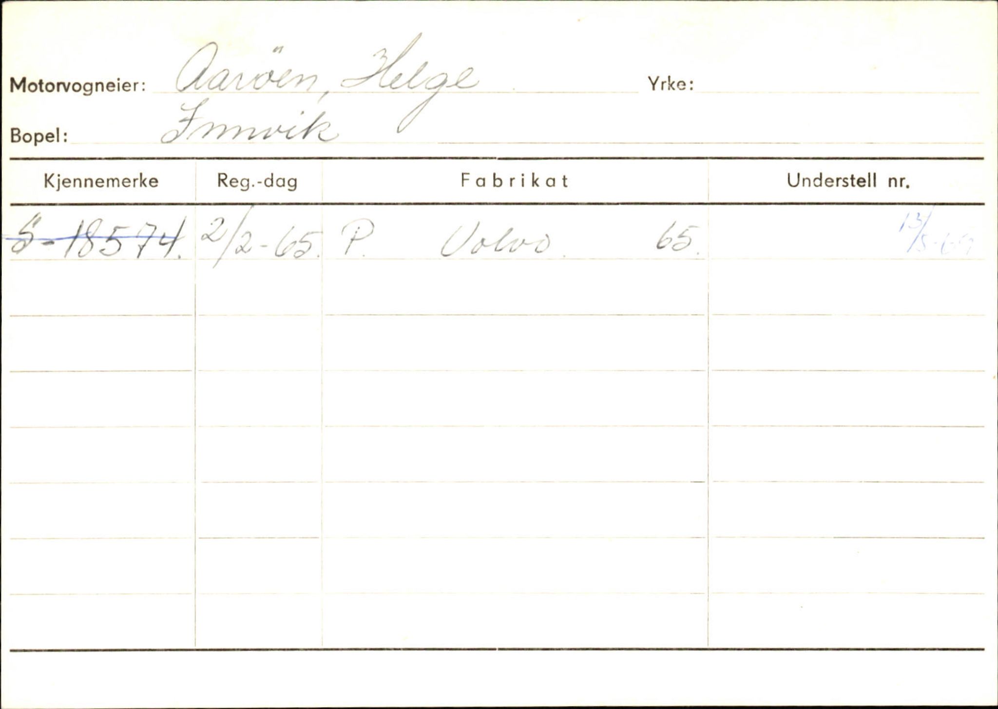 Statens vegvesen, Sogn og Fjordane vegkontor, AV/SAB-A-5301/4/F/L0131: Eigarregister Høyanger P-Å. Stryn S-Å, 1945-1975, s. 2586