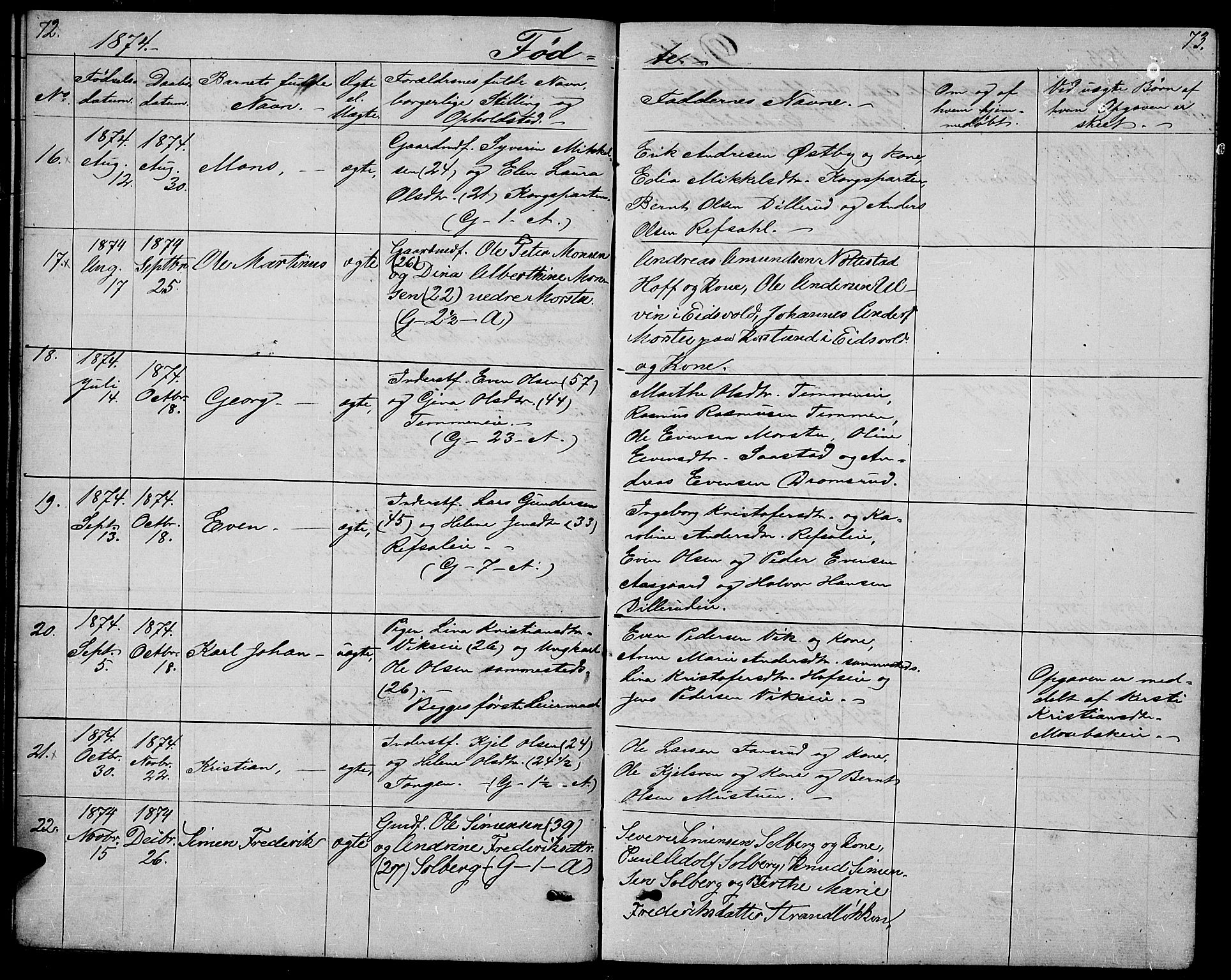Stange prestekontor, AV/SAH-PREST-002/L/L0005: Klokkerbok nr. 5, 1861-1881, s. 72-73