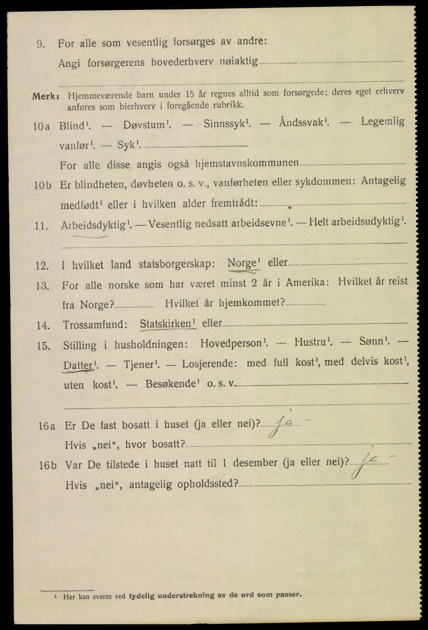 SAK, Folketelling 1920 for 1002 Mandal ladested, 1920, s. 6824