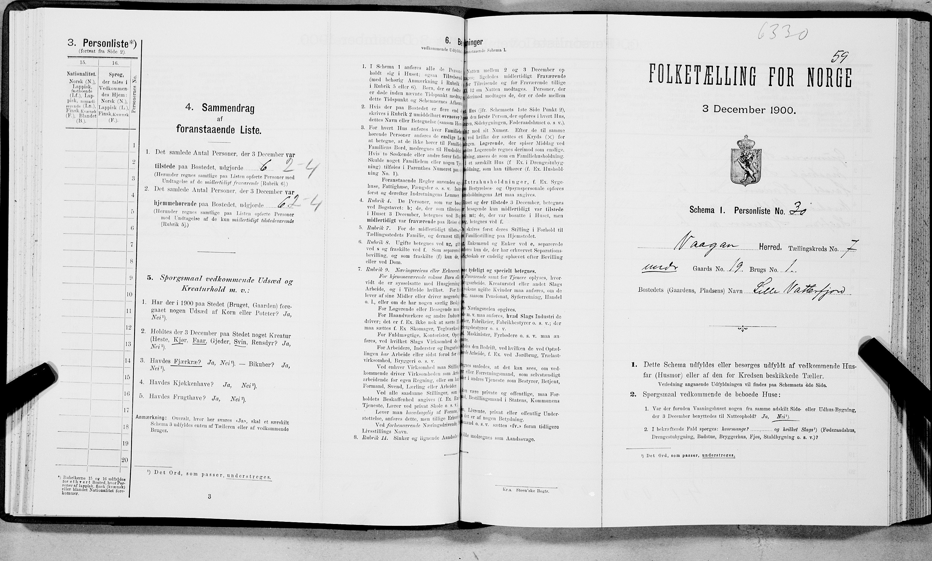 SAT, Folketelling 1900 for 1865 Vågan herred, 1900, s. 957