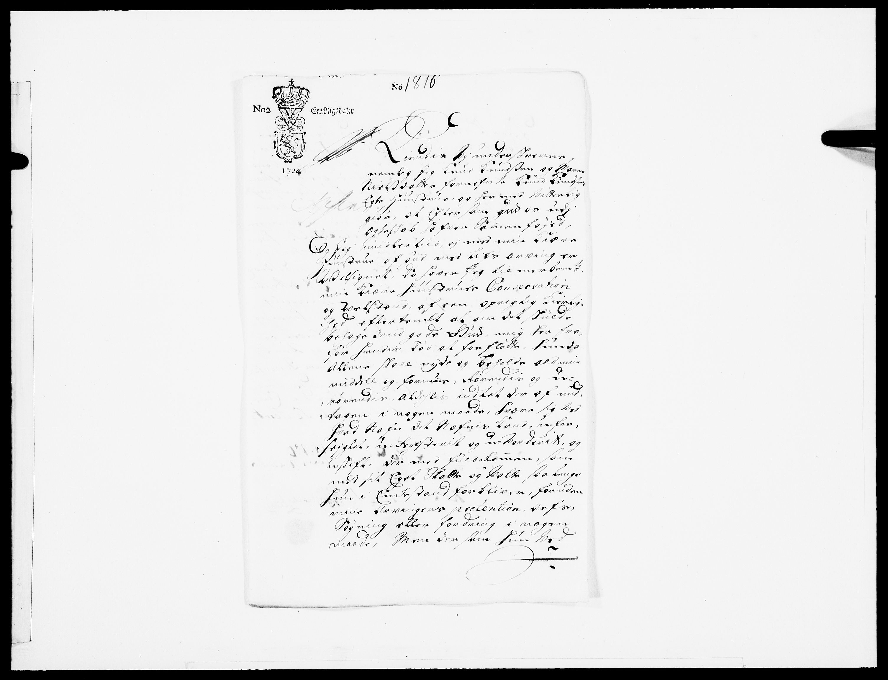 Danske Kanselli 1572-1799, RA/EA-3023/F/Fc/Fcc/Fcca/L0095: Norske innlegg 1572-1799, 1724, s. 461