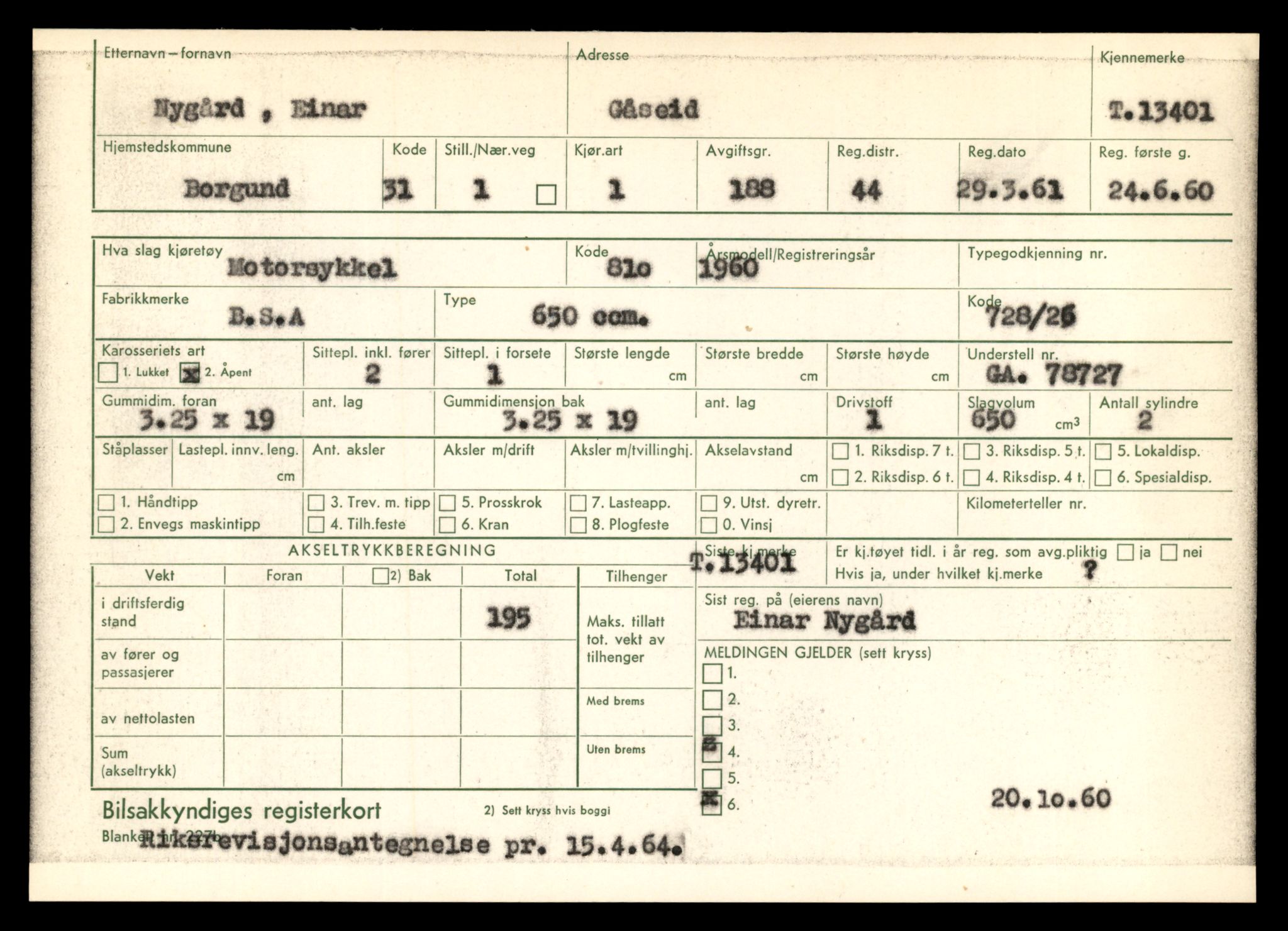 Møre og Romsdal vegkontor - Ålesund trafikkstasjon, AV/SAT-A-4099/F/Fe/L0039: Registreringskort for kjøretøy T 13361 - T 13530, 1927-1998, s. 691