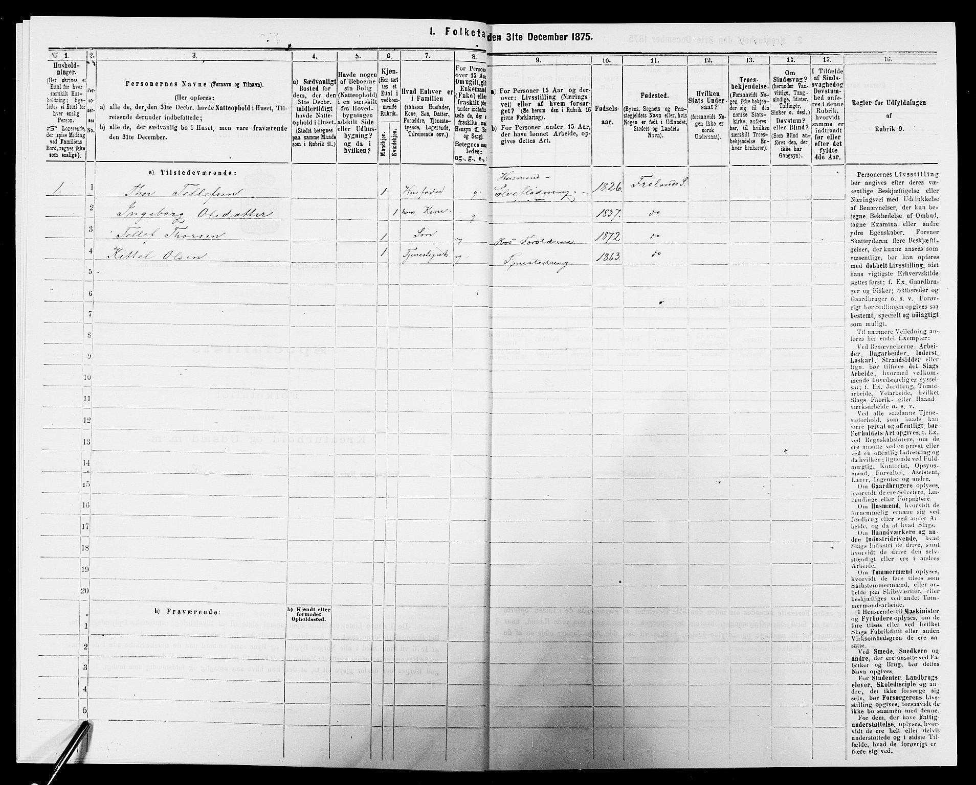 SAK, Folketelling 1875 for 0919P Froland prestegjeld, 1875, s. 41