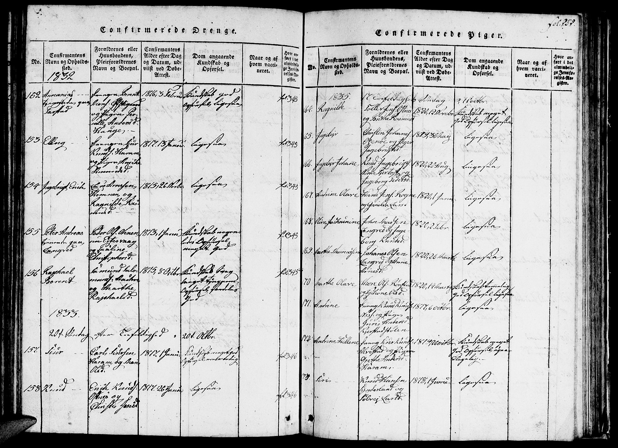 Ministerialprotokoller, klokkerbøker og fødselsregistre - Møre og Romsdal, AV/SAT-A-1454/536/L0506: Klokkerbok nr. 536C01, 1818-1859, s. 252