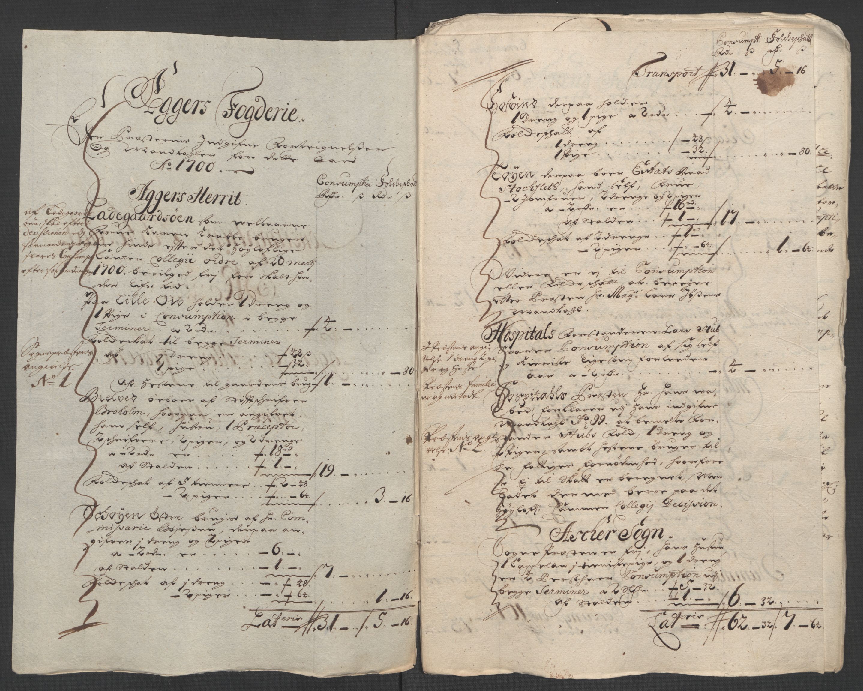 Rentekammeret inntil 1814, Reviderte regnskaper, Fogderegnskap, RA/EA-4092/R10/L0443: Fogderegnskap Aker og Follo, 1700, s. 97