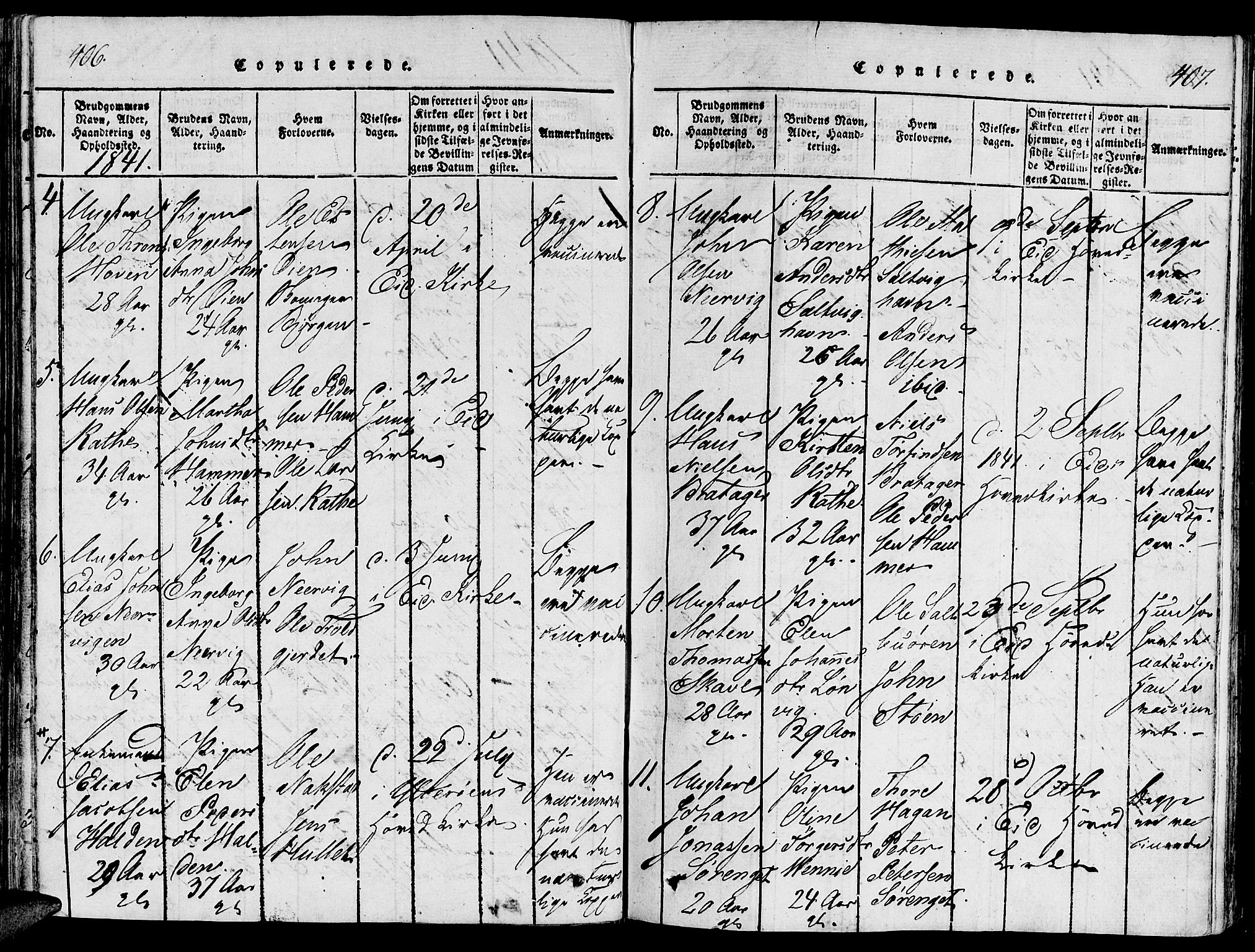 Ministerialprotokoller, klokkerbøker og fødselsregistre - Nord-Trøndelag, SAT/A-1458/733/L0322: Ministerialbok nr. 733A01, 1817-1842, s. 406-407