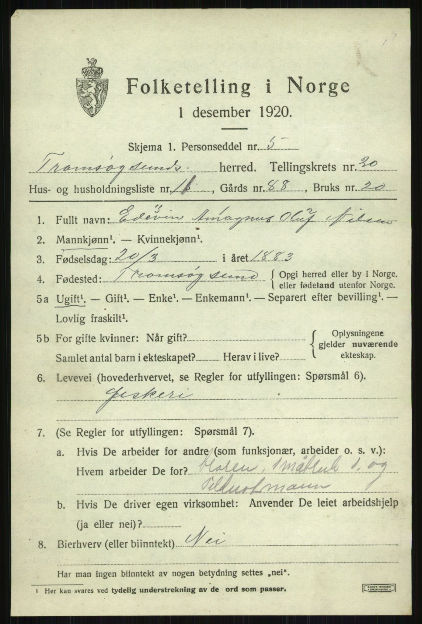 SATØ, Folketelling 1920 for 1934 Tromsøysund herred, 1920, s. 10718