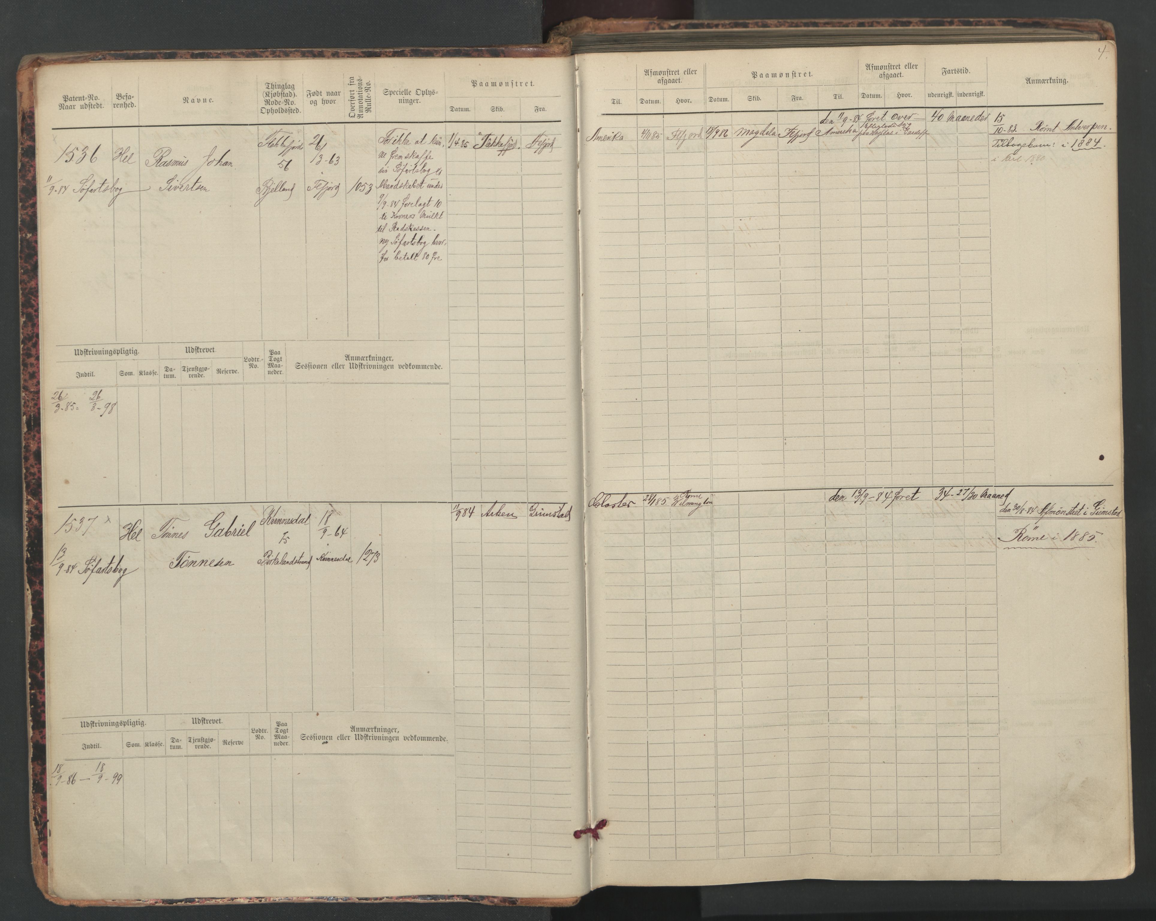 Flekkefjord mønstringskrets, AV/SAK-2031-0018/F/Fb/L0010: Hovedrulle nr 1534-2329, Æ-7, 1884-1948, s. 5