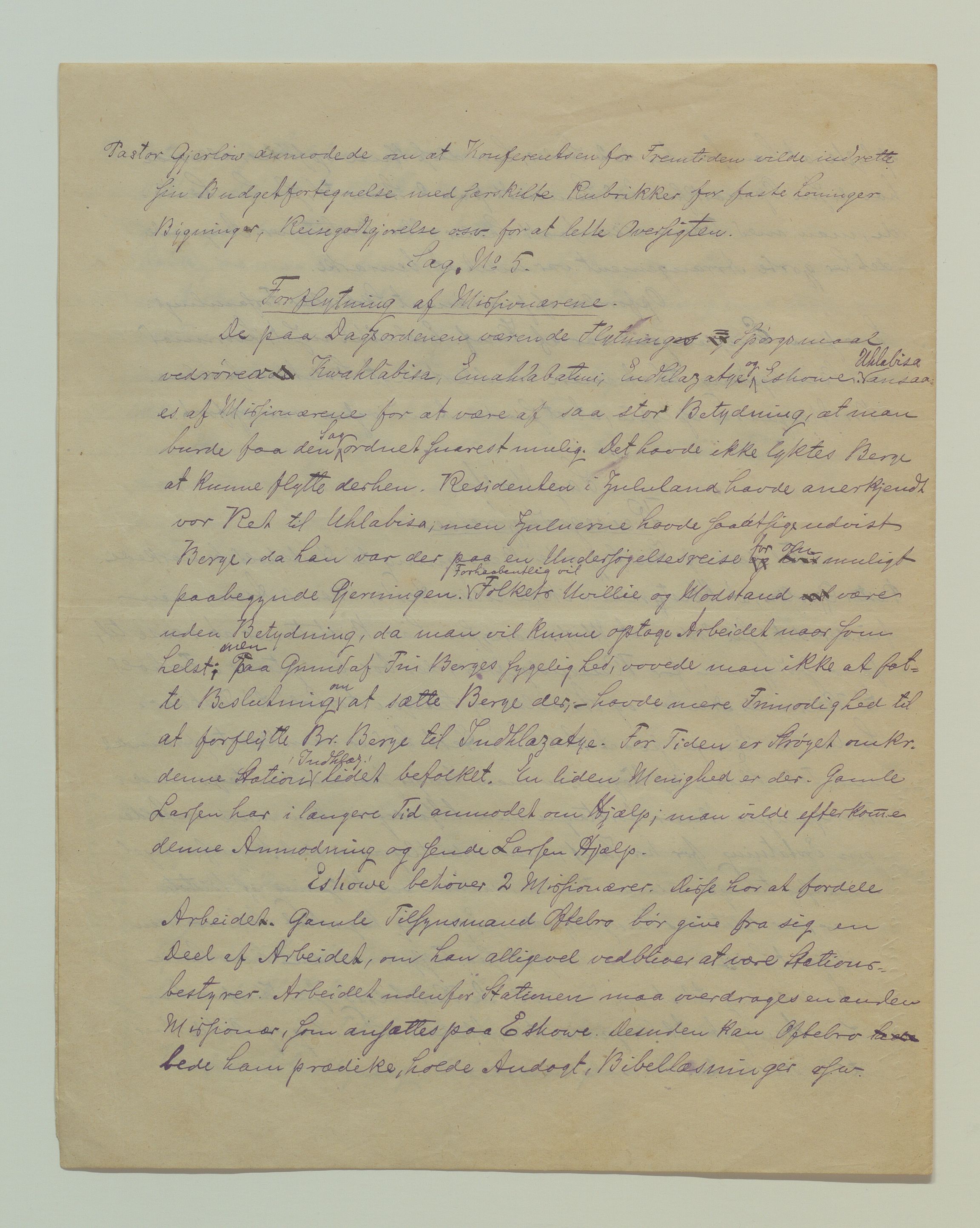 Det Norske Misjonsselskap - hovedadministrasjonen, VID/MA-A-1045/D/Da/Daa/L0037/0005: Konferansereferat og årsberetninger / Konferansereferat fra Sør-Afrika., 1887