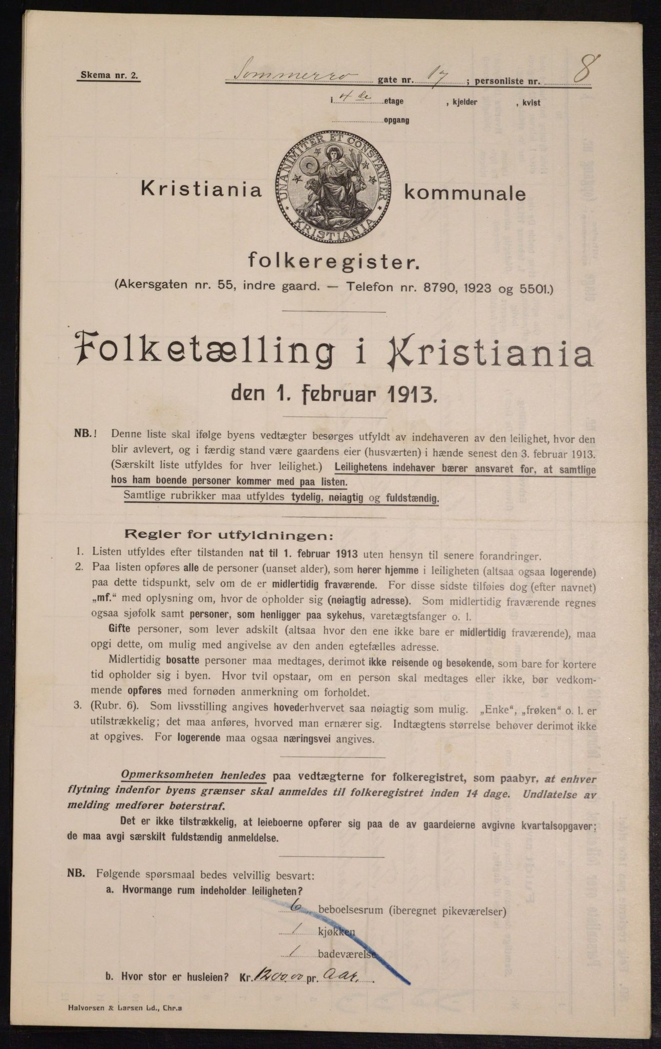 OBA, Kommunal folketelling 1.2.1913 for Kristiania, 1913, s. 99759