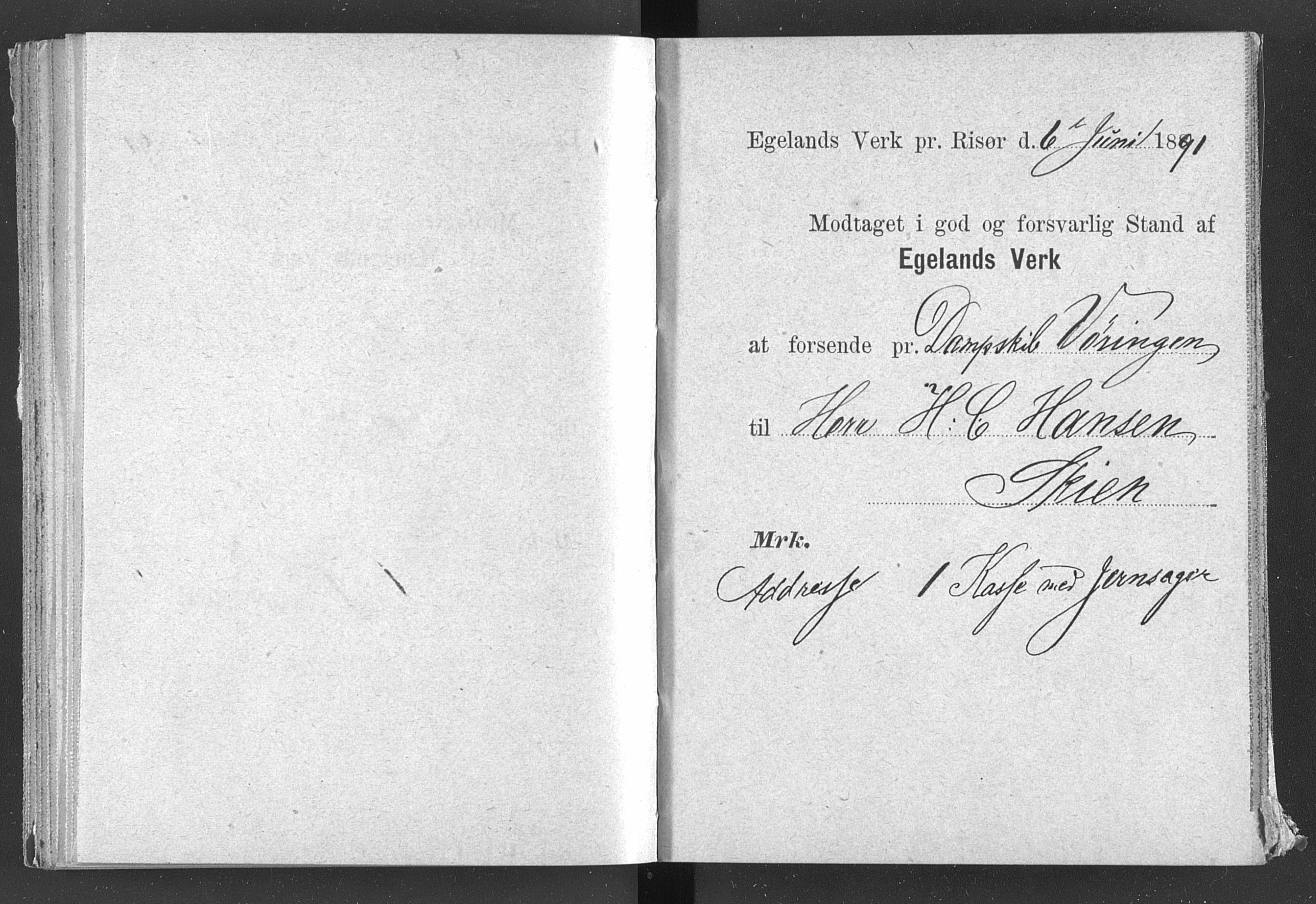 Egelands Jernverk, AAKS/PA-1907/01/L0029: Kvitteringsbok, 1888-1895