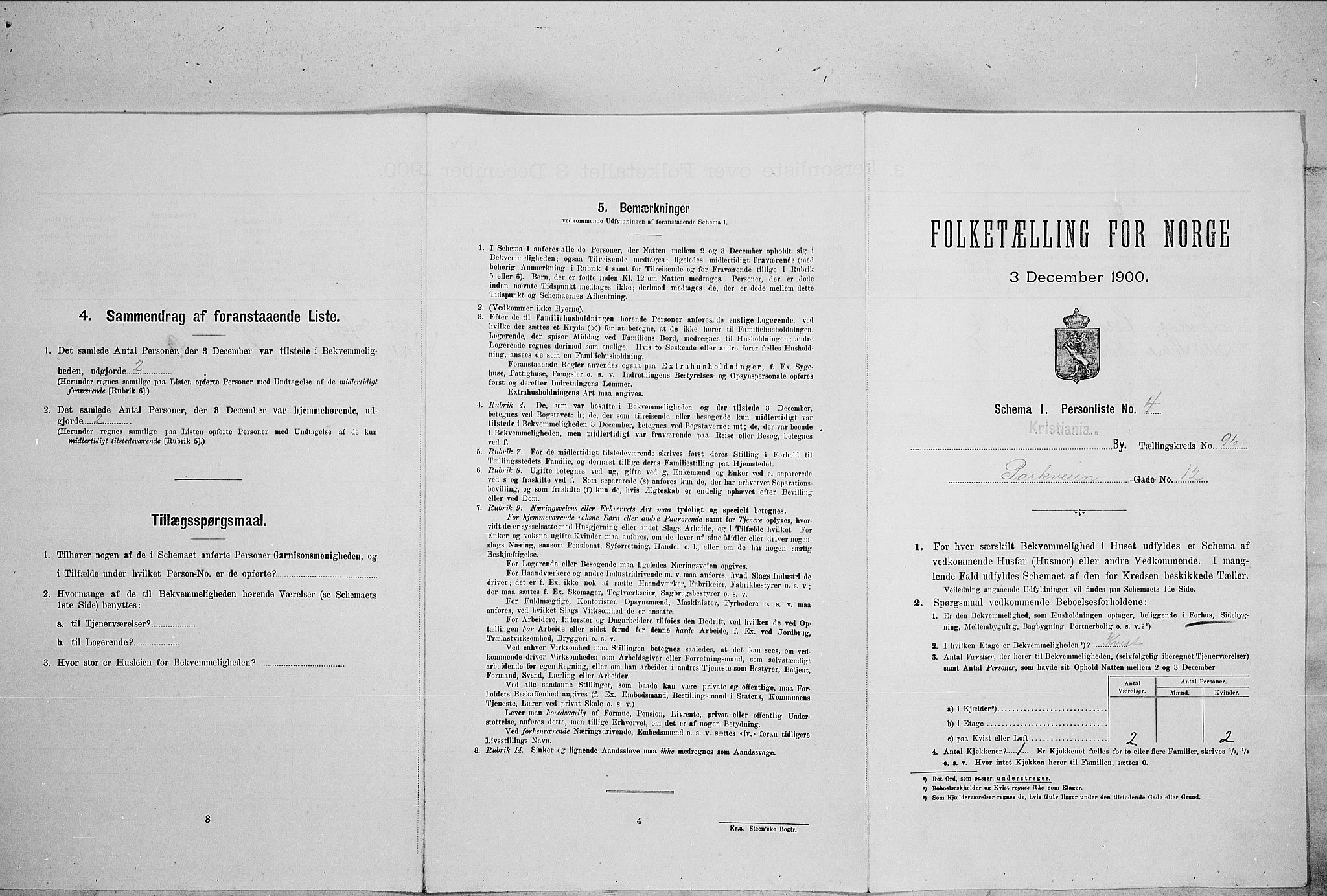 SAO, Folketelling 1900 for 0301 Kristiania kjøpstad, 1900, s. 70319