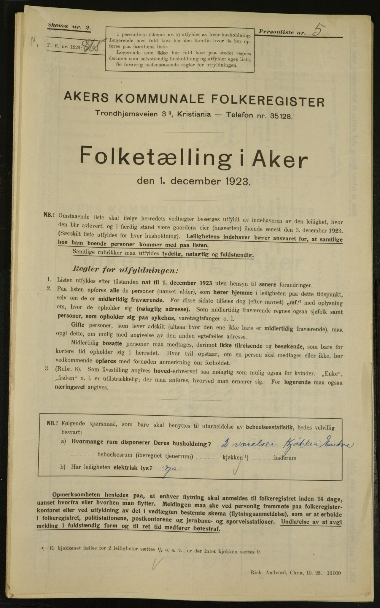 , Kommunal folketelling 1.12.1923 for Aker, 1923, s. 5331