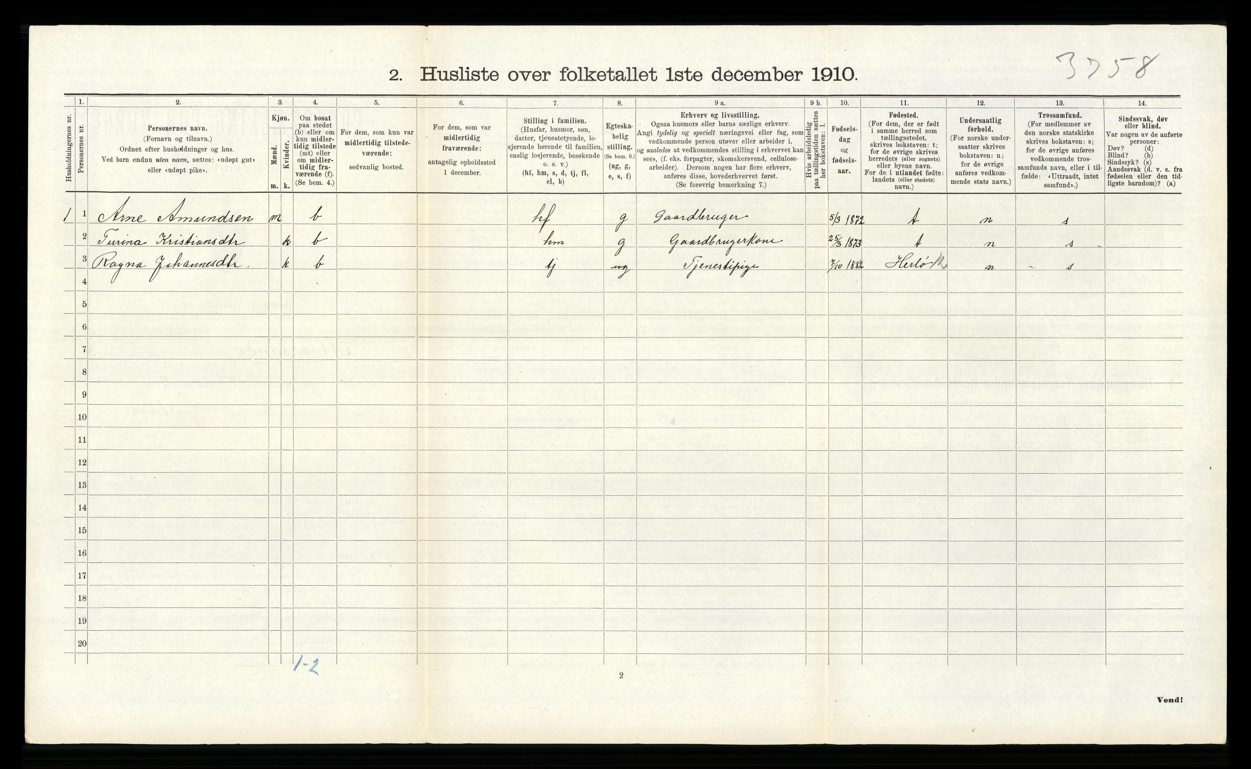 RA, Folketelling 1910 for 1257 Alversund herred, 1910, s. 197