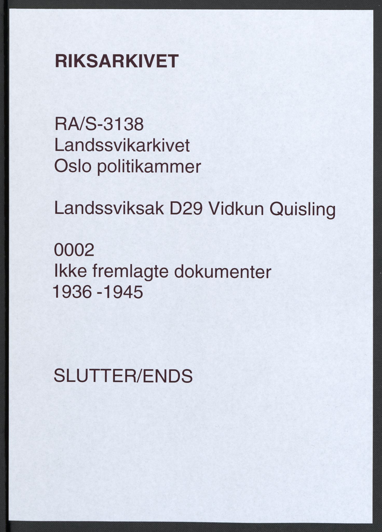 Landssvikarkivet, Oslo politikammer, RA/S-3138-01/D/Da/L0003: Dnr. 29, 1945, s. 1570