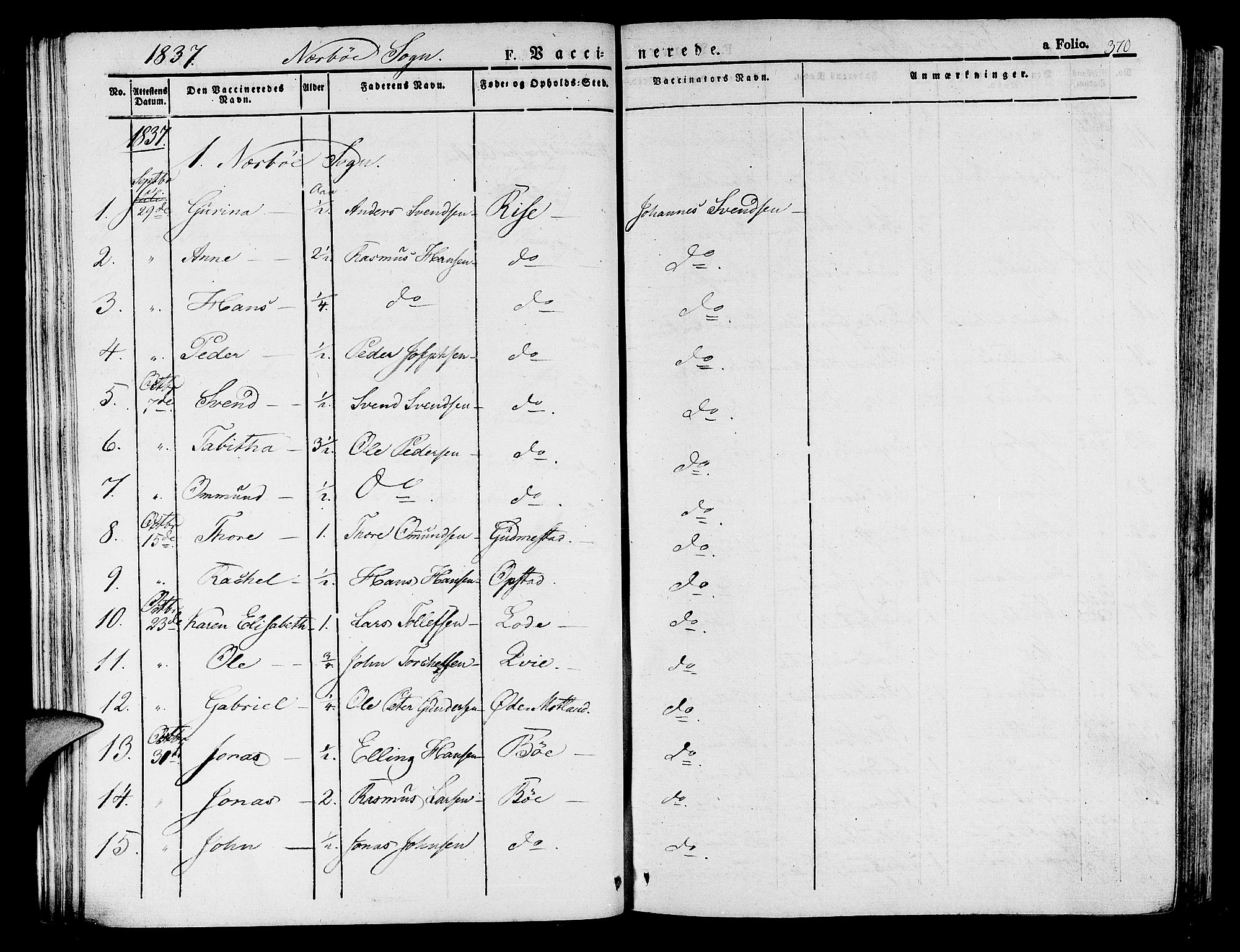 Hå sokneprestkontor, AV/SAST-A-101801/001/30BA/L0005: Ministerialbok nr. A 4.2, 1828-1840, s. 370