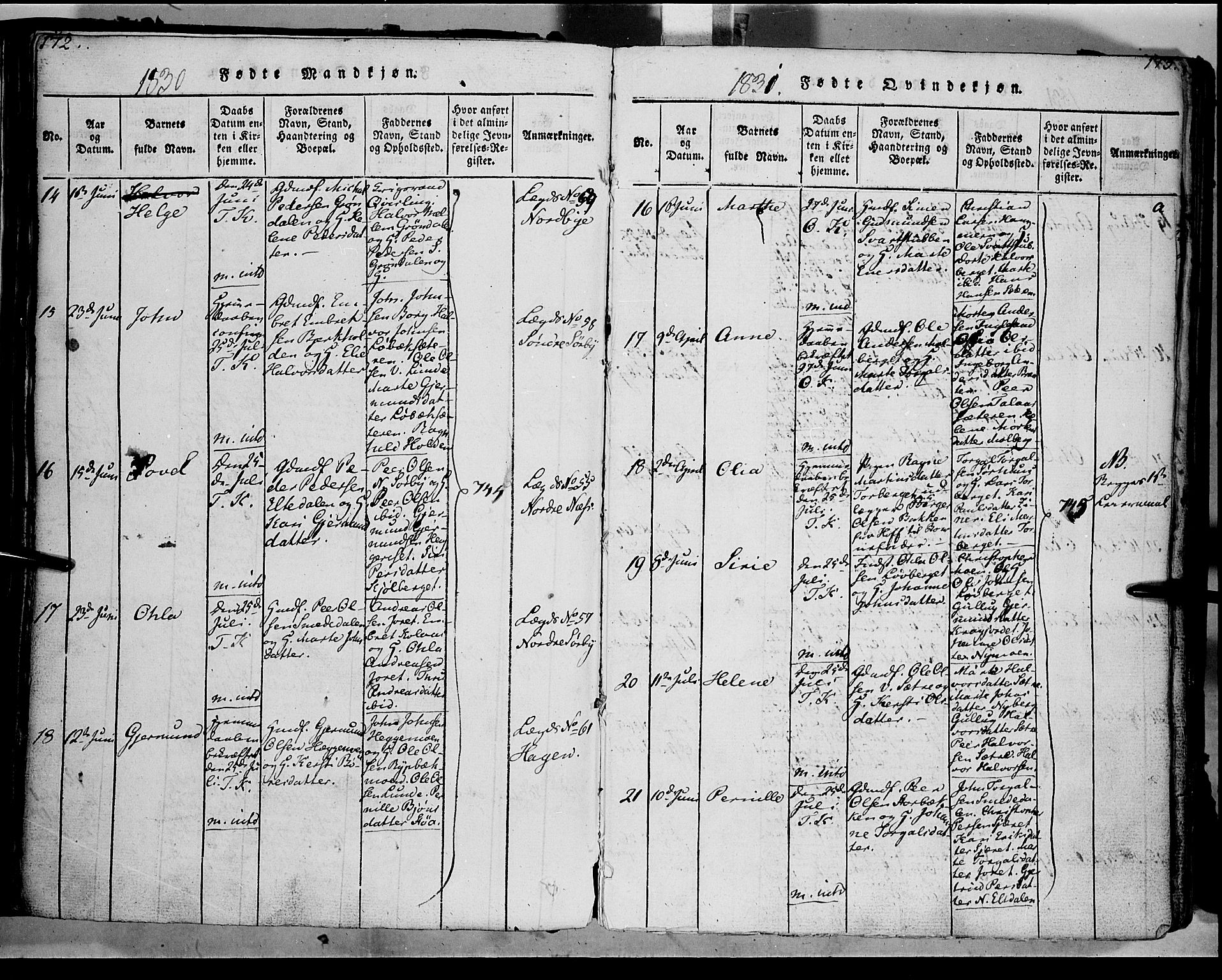 Trysil prestekontor, AV/SAH-PREST-046/H/Ha/Haa/L0003: Ministerialbok nr. 3 /1, 1814-1841, s. 172-173