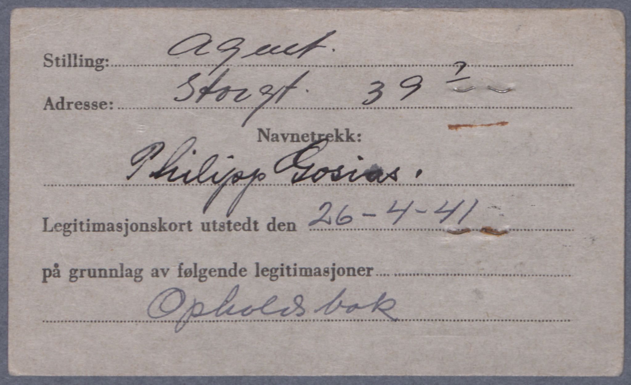 Sosialdepartementet, Våre Falne, AV/RA-S-1708/E/Ee/Eea/L0021A: Legitimasjonskort med fotografier for jøder, 1941-1942, s. 158