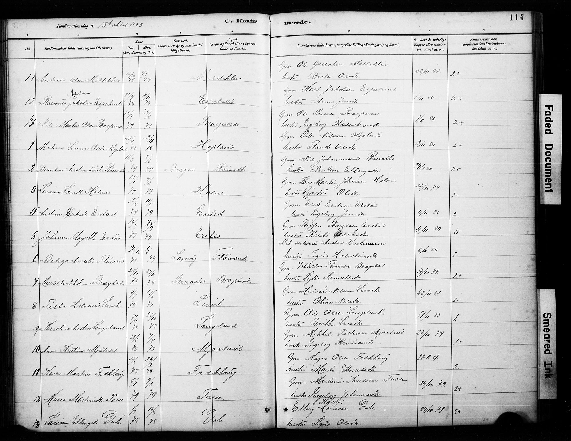 Alversund Sokneprestembete, AV/SAB-A-73901/H/Ha/Hab: Klokkerbok nr. C 3, 1881-1894, s. 114