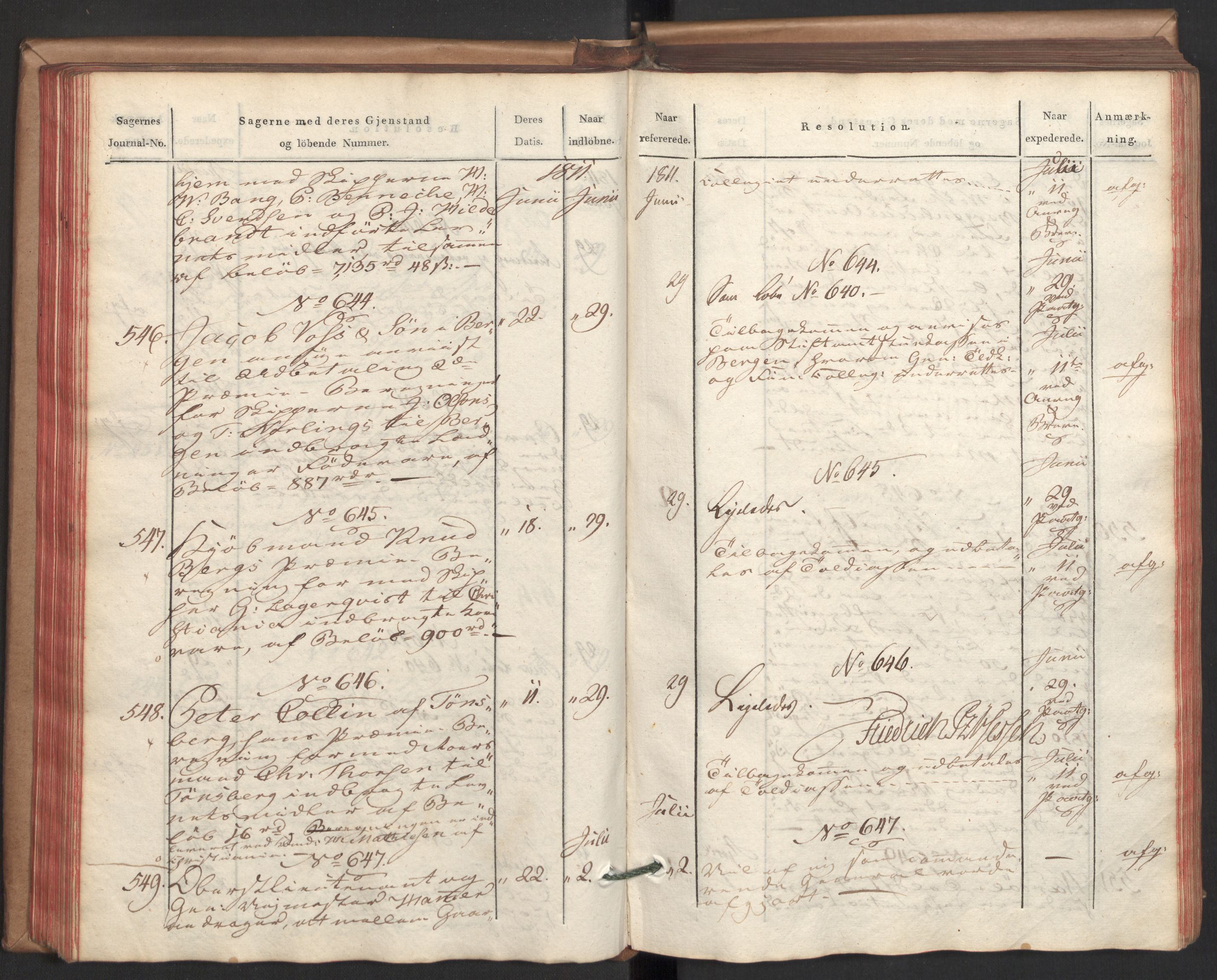 Stattholderembetet 1810-1814, 2. kontor (Kontor B), AV/RA-EA-5432/Ab/L0002: Referatprotokoll,  j.nr. 291-1001,  l.nr. 348-1179, 1811, s. 102