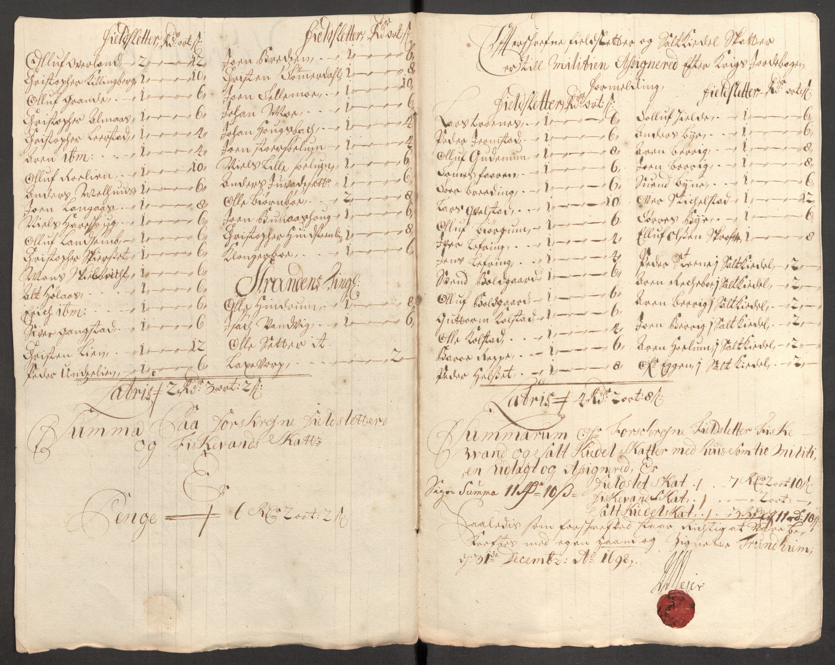 Rentekammeret inntil 1814, Reviderte regnskaper, Fogderegnskap, RA/EA-4092/R62/L4190: Fogderegnskap Stjørdal og Verdal, 1698, s. 172