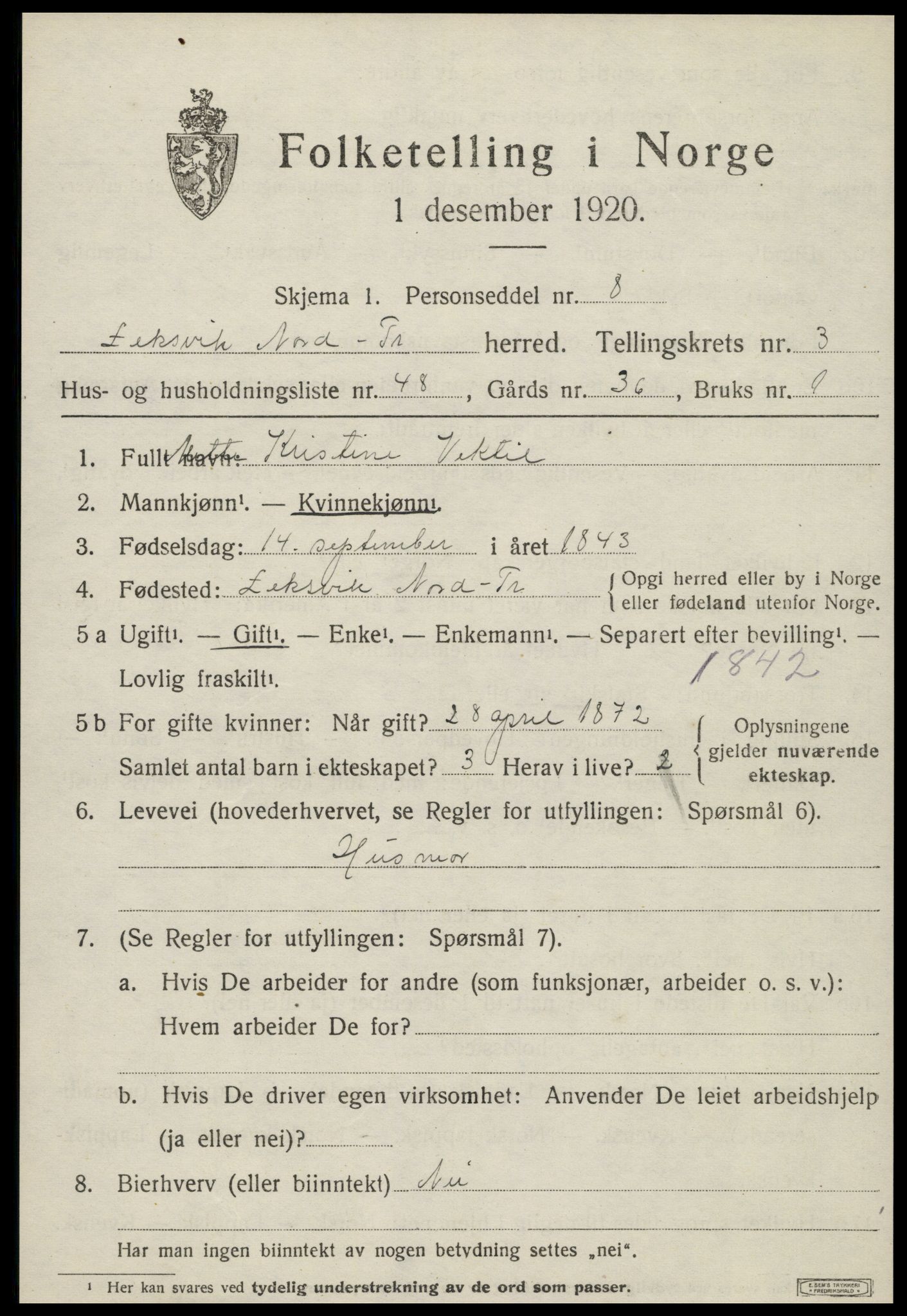 SAT, Folketelling 1920 for 1718 Leksvik herred, 1920, s. 3414