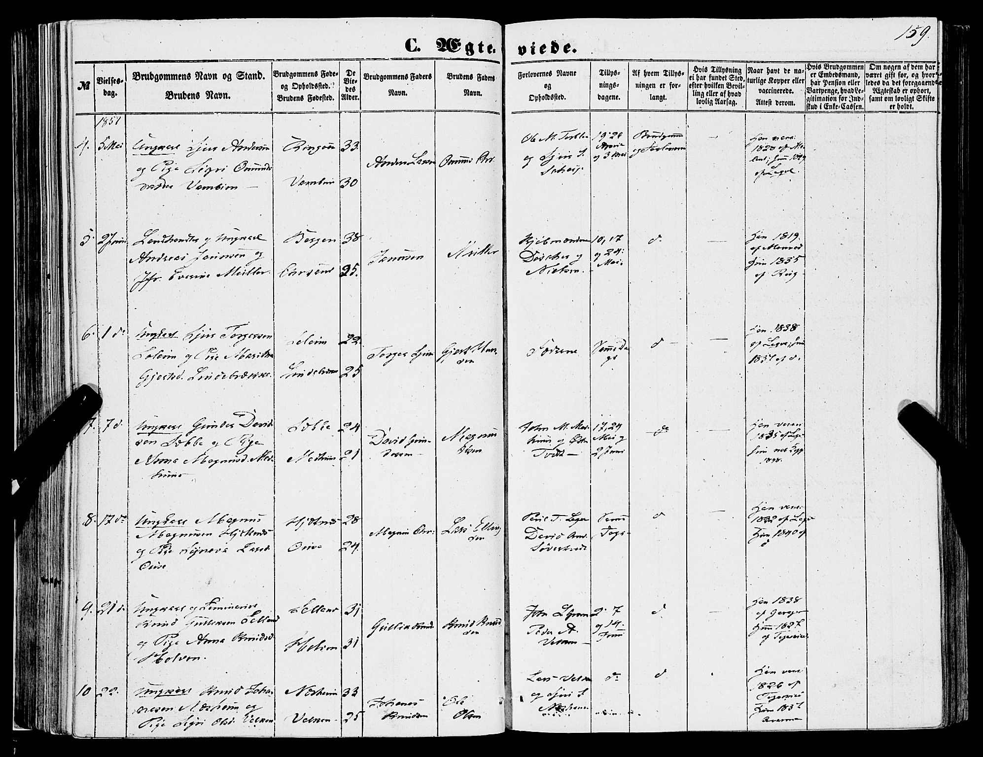 Ulvik sokneprestembete, AV/SAB-A-78801/H/Haa: Ministerialbok nr. A 13, 1853-1863, s. 159