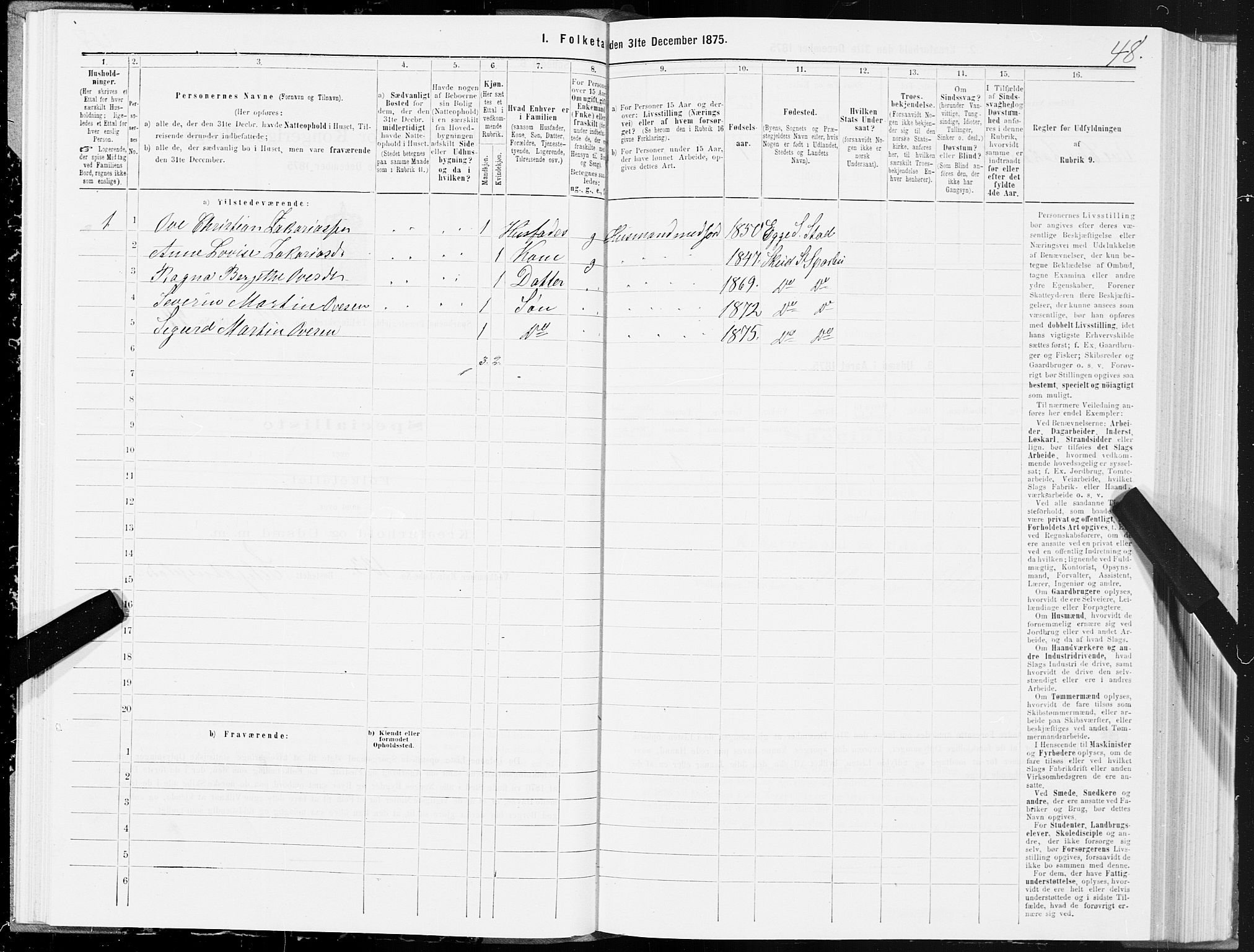 SAT, Folketelling 1875 for 1731P Sparbu prestegjeld, 1875, s. 5048