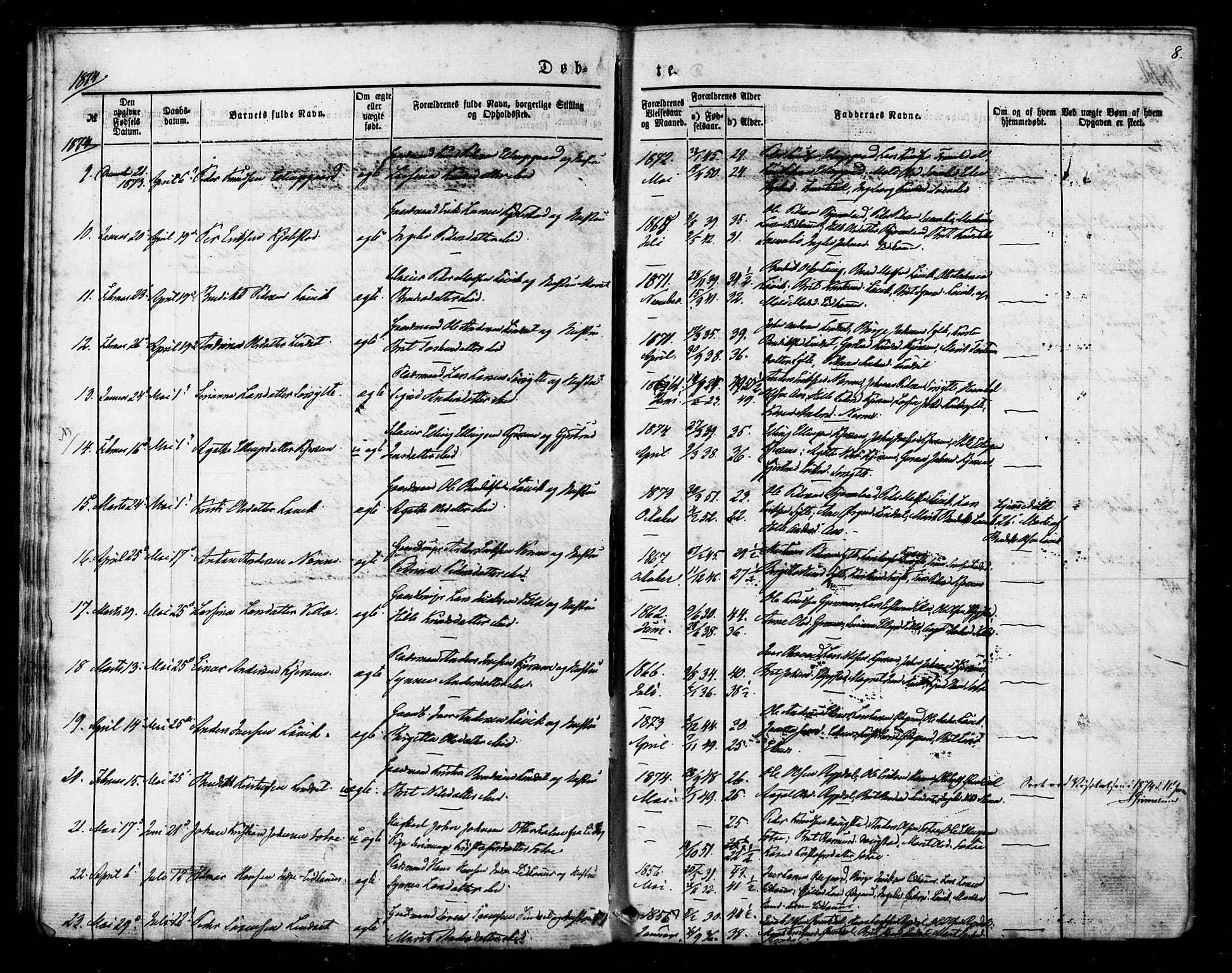 Ministerialprotokoller, klokkerbøker og fødselsregistre - Møre og Romsdal, AV/SAT-A-1454/541/L0545: Ministerialbok nr. 541A02, 1872-1886, s. 8