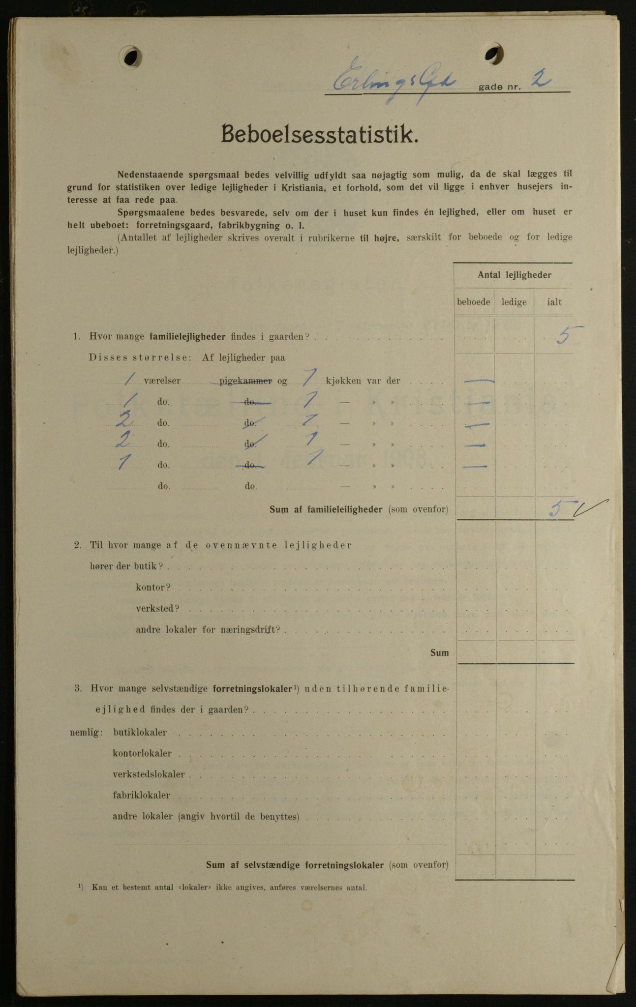 OBA, Kommunal folketelling 1.2.1908 for Kristiania kjøpstad, 1908, s. 20026