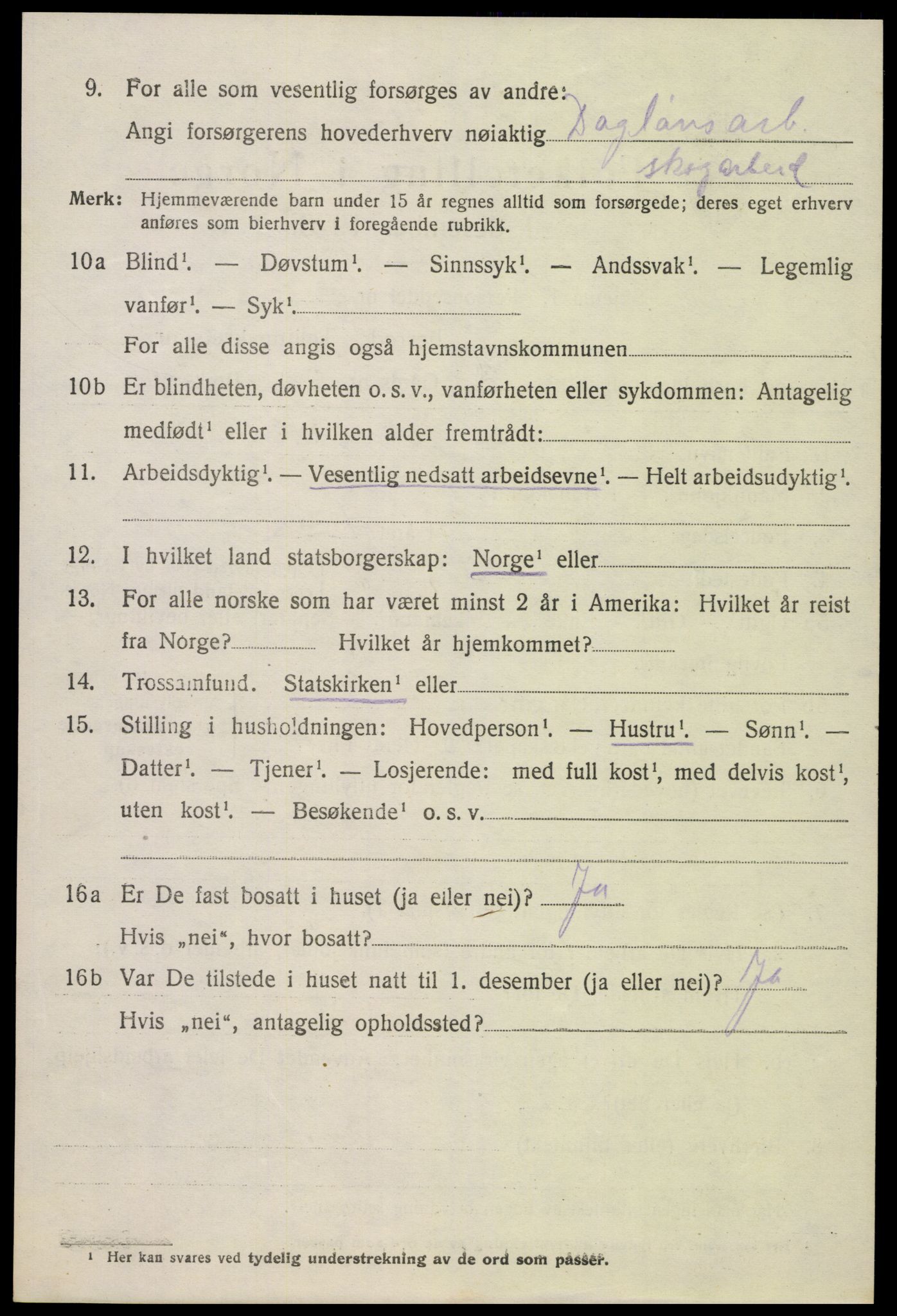 SAK, Folketelling 1920 for 0936 Hornnes herred, 1920, s. 932